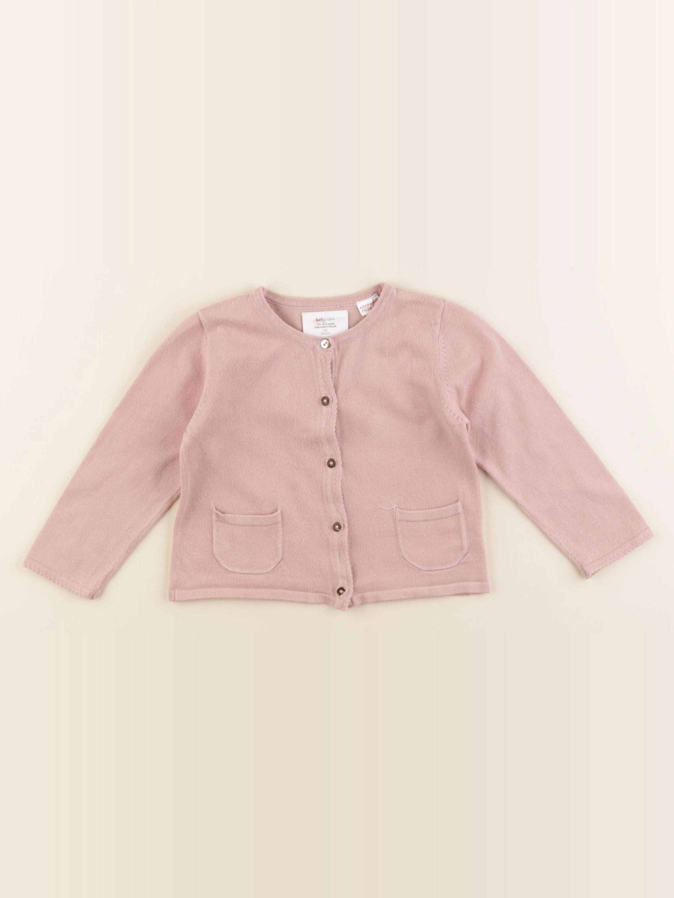 Zara - gilet rose - 12/18 mois
