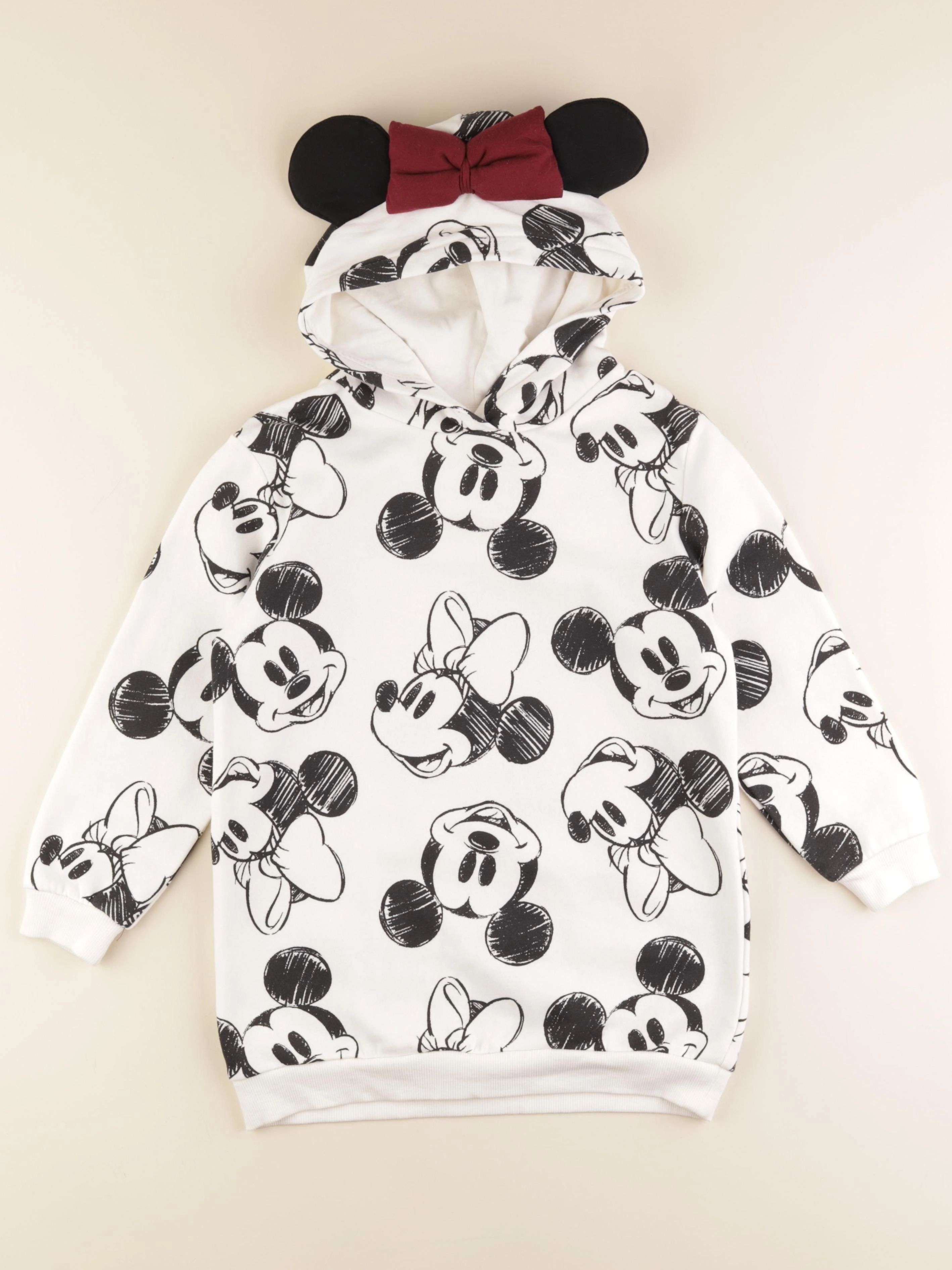 H&M - sweat blanc, noir - 6/7 ans