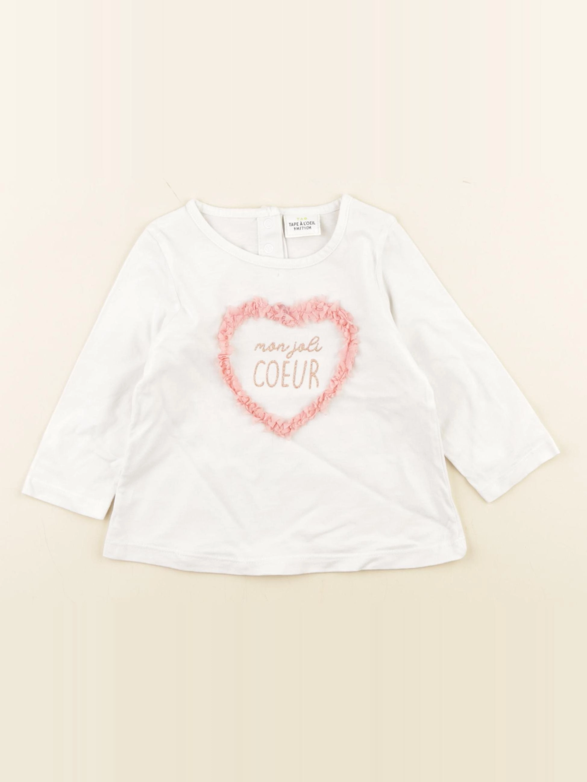 Tape à l'oeil - tee-shirt blanc - 9 mois