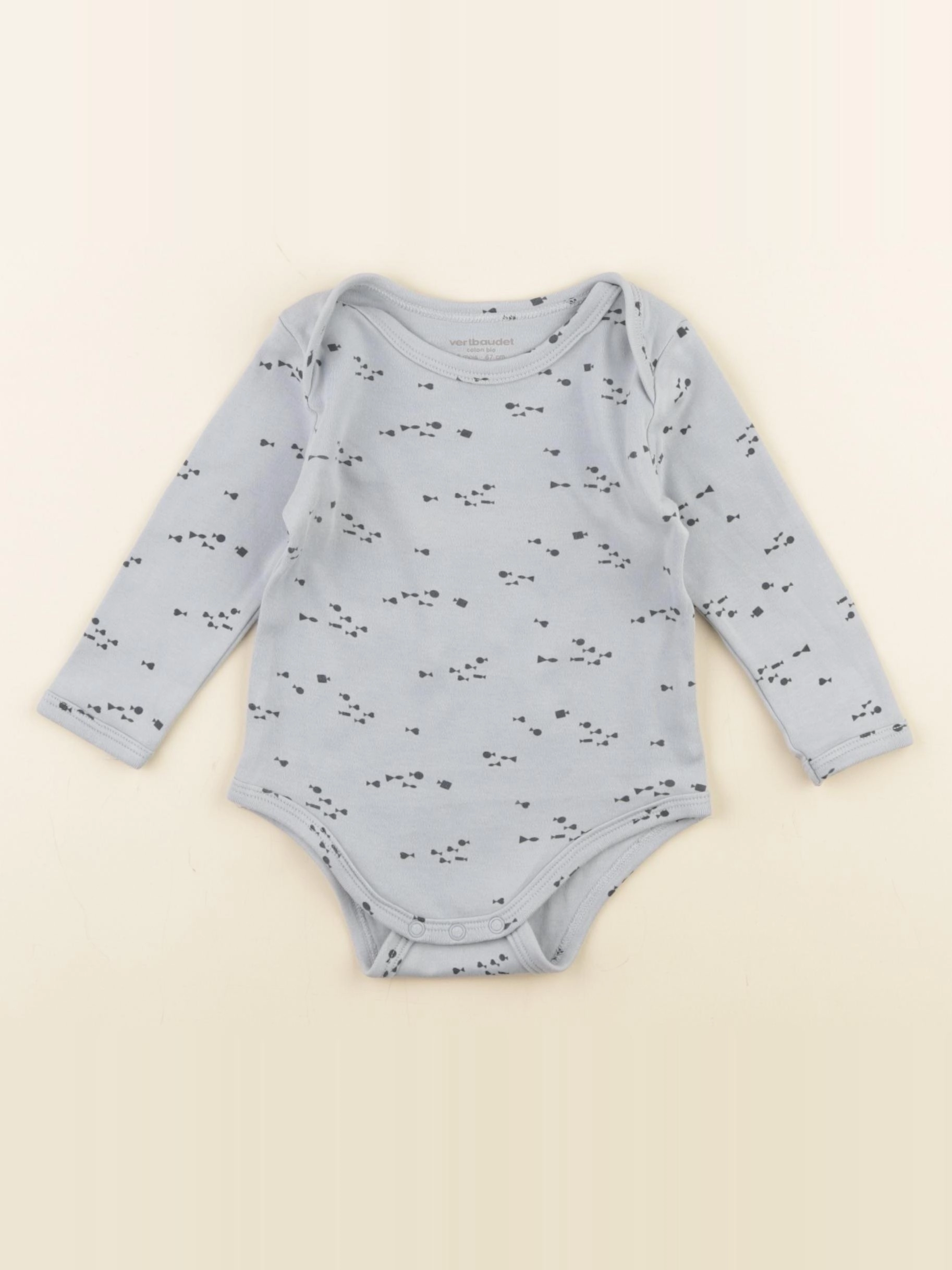 Vertbaudet - body bleu - 6 mois