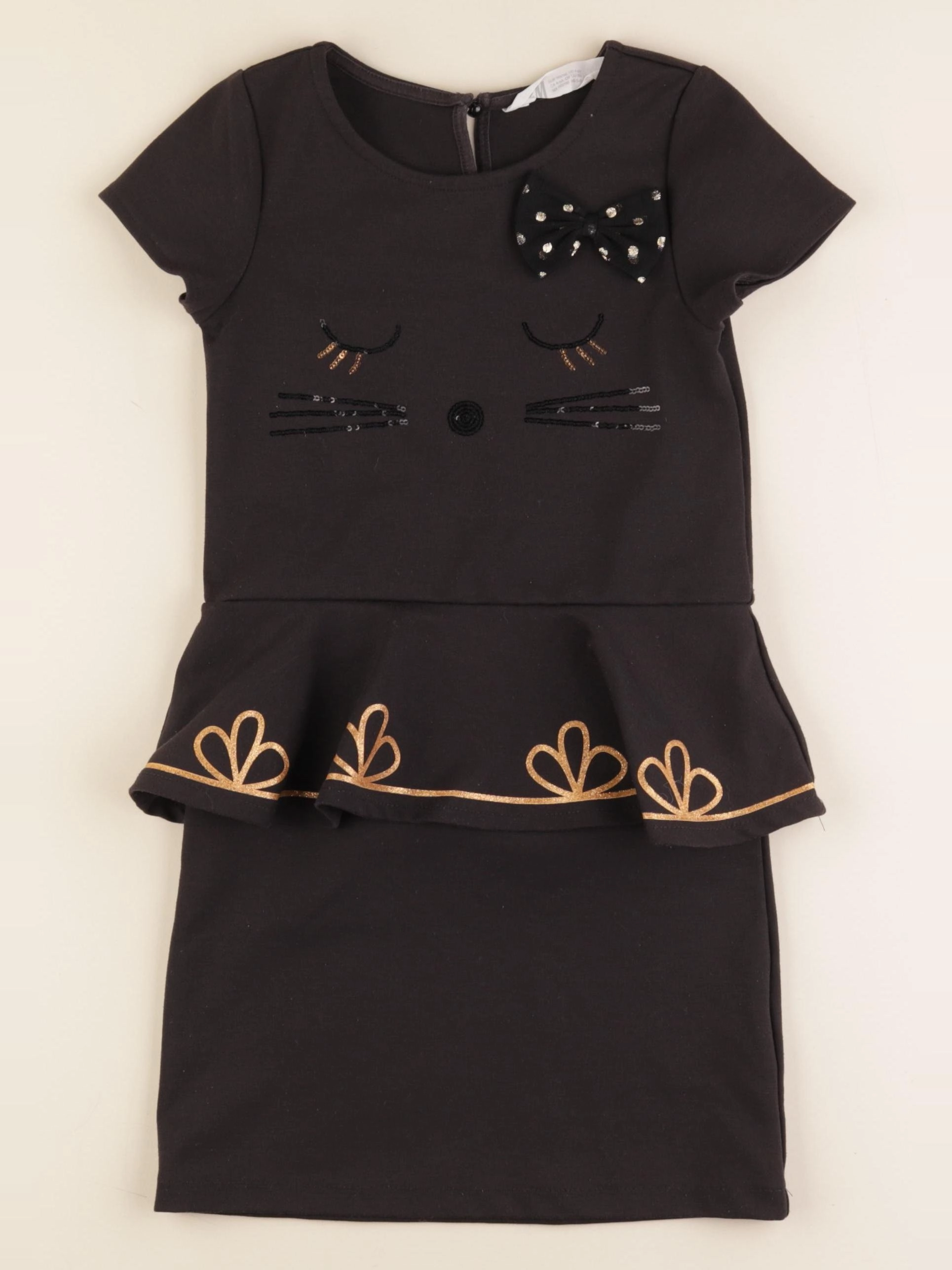 H&M - robe noir, or - 4/6 ans