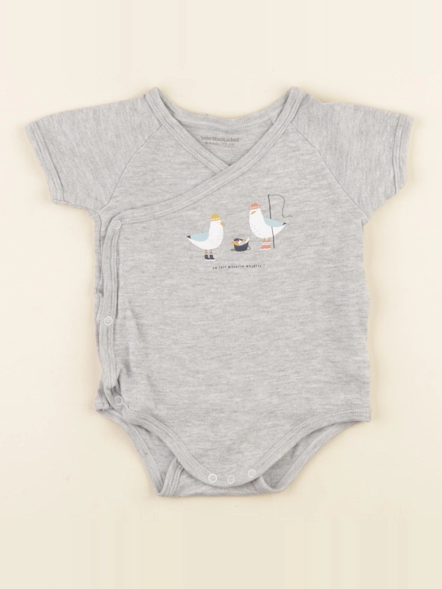 Vertbaudet - body gris - 9 mois