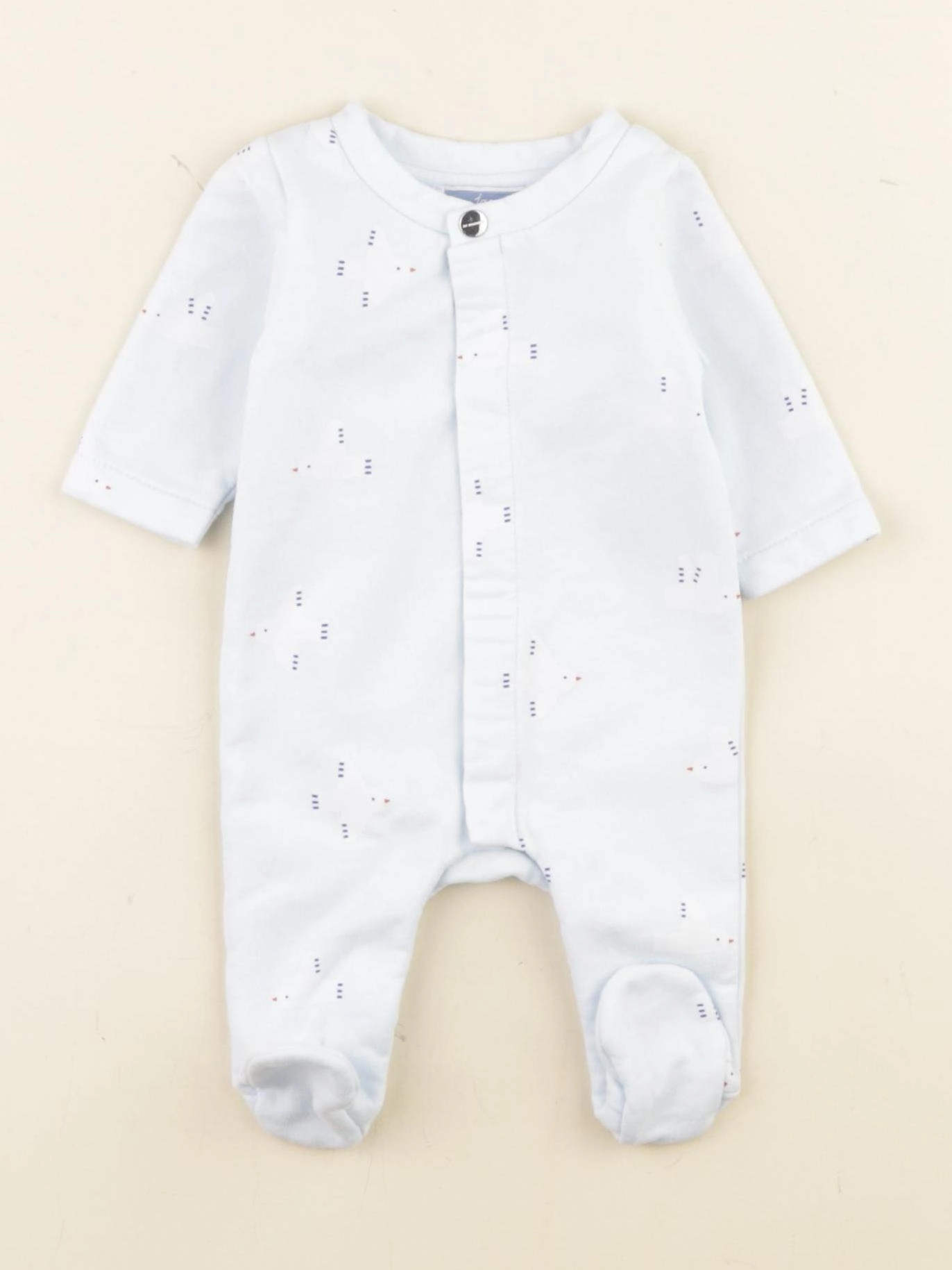 Jacadi - pyjama coton bleu - 0 mois