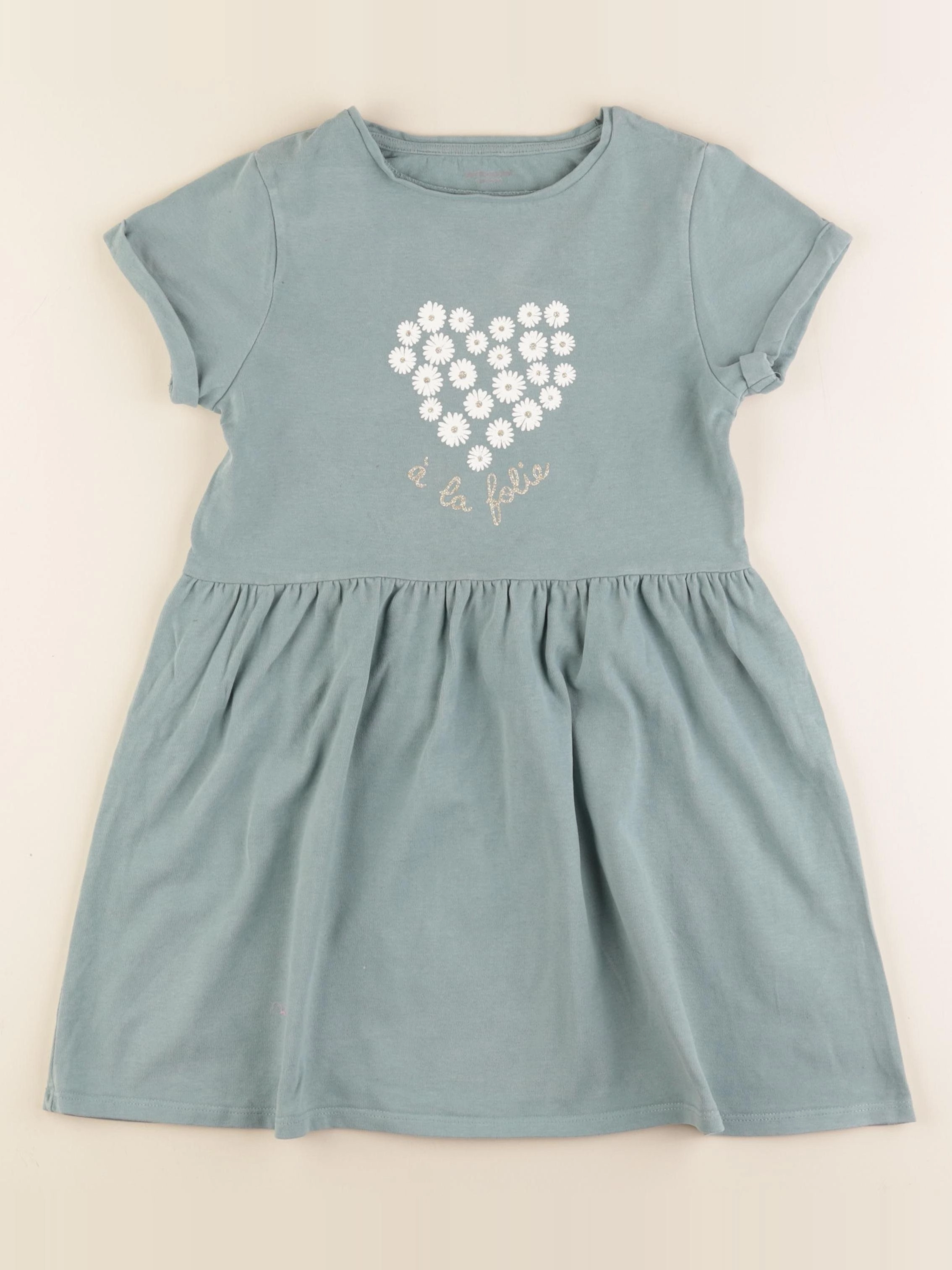 Vertbaudet - robe vert - 8 ans