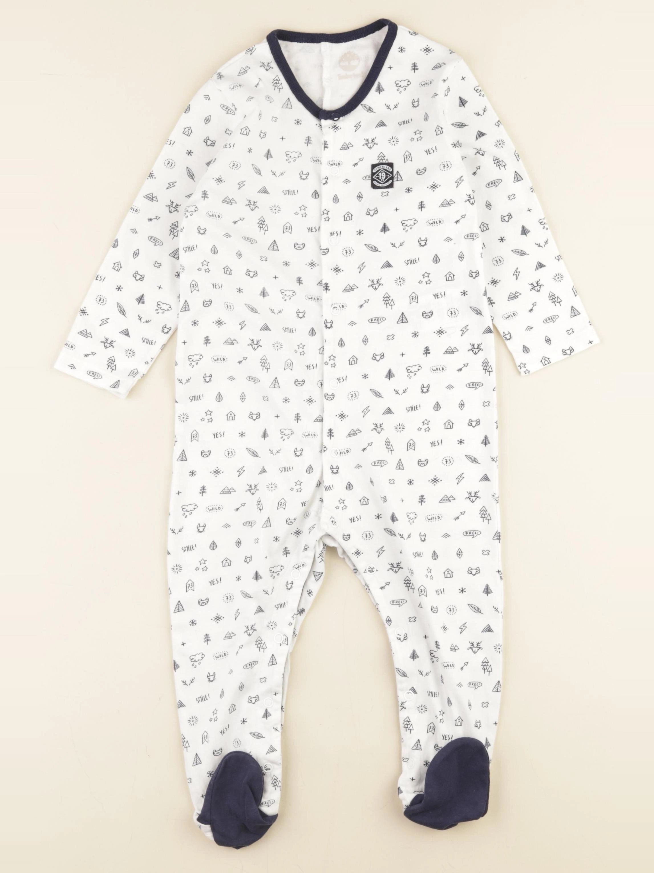 Timberland - pyjama coton blanc, bleu - 18 mois