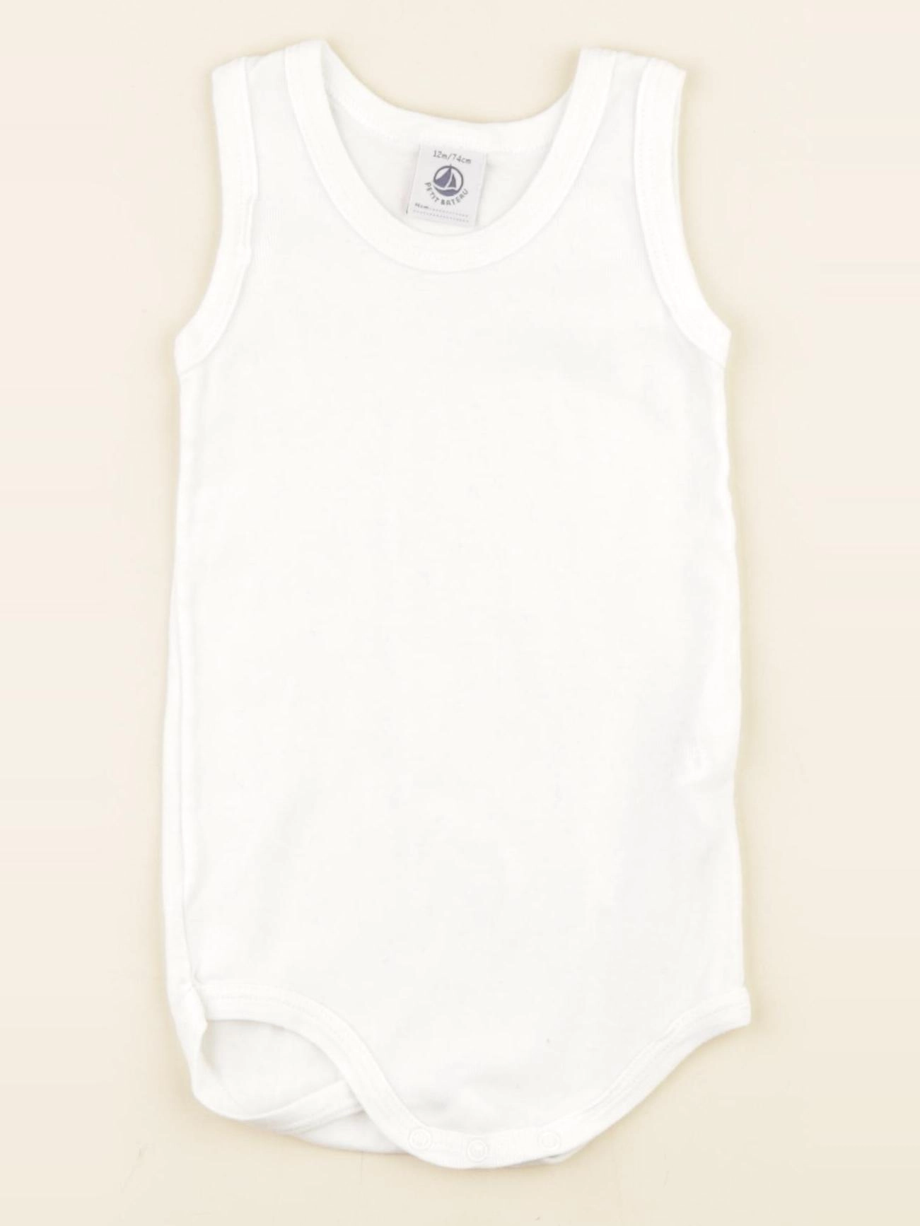 Petit Bateau - body blanc - 12 mois