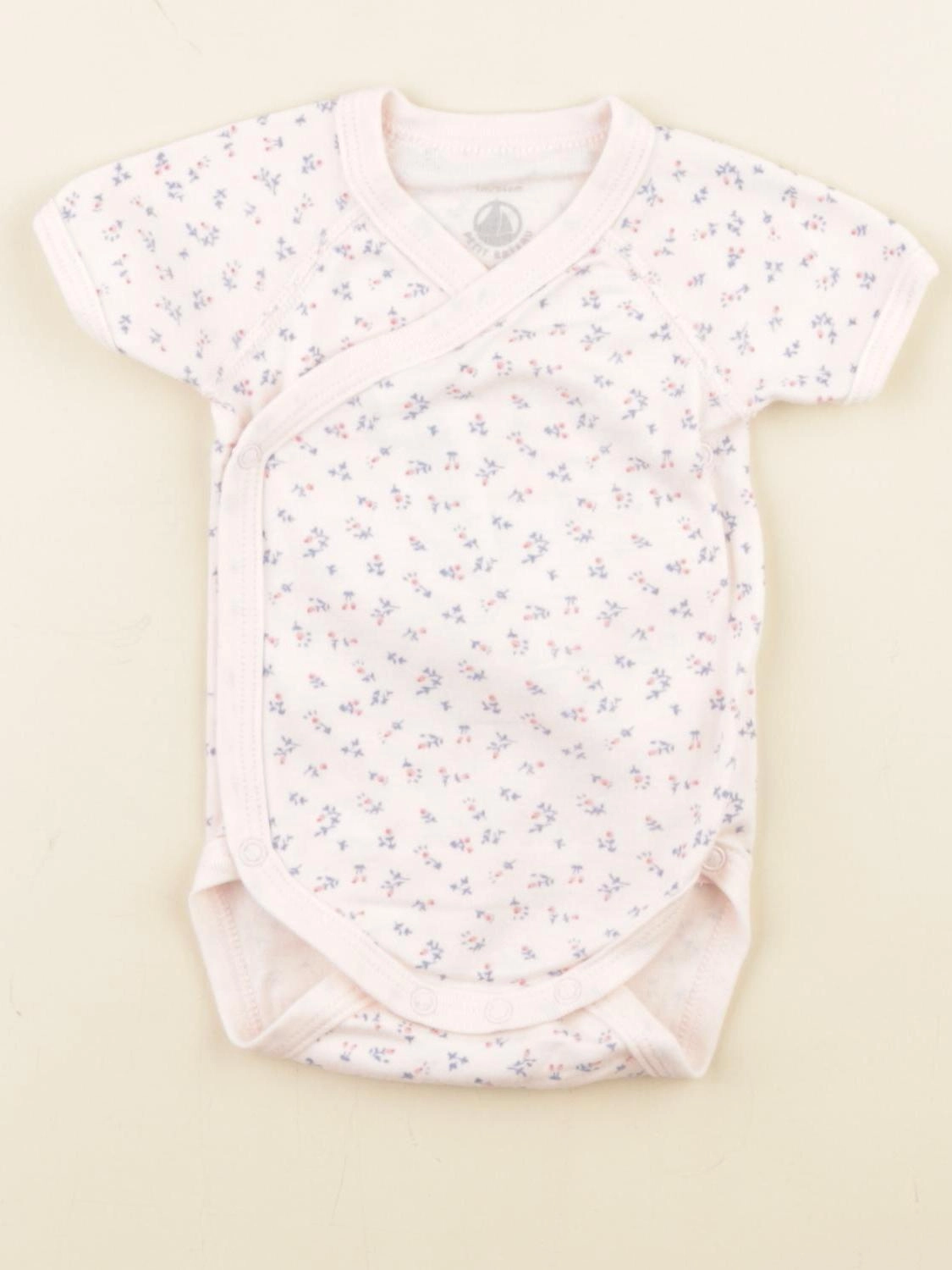 Petit Bateau - body rose, bleu - 1 mois