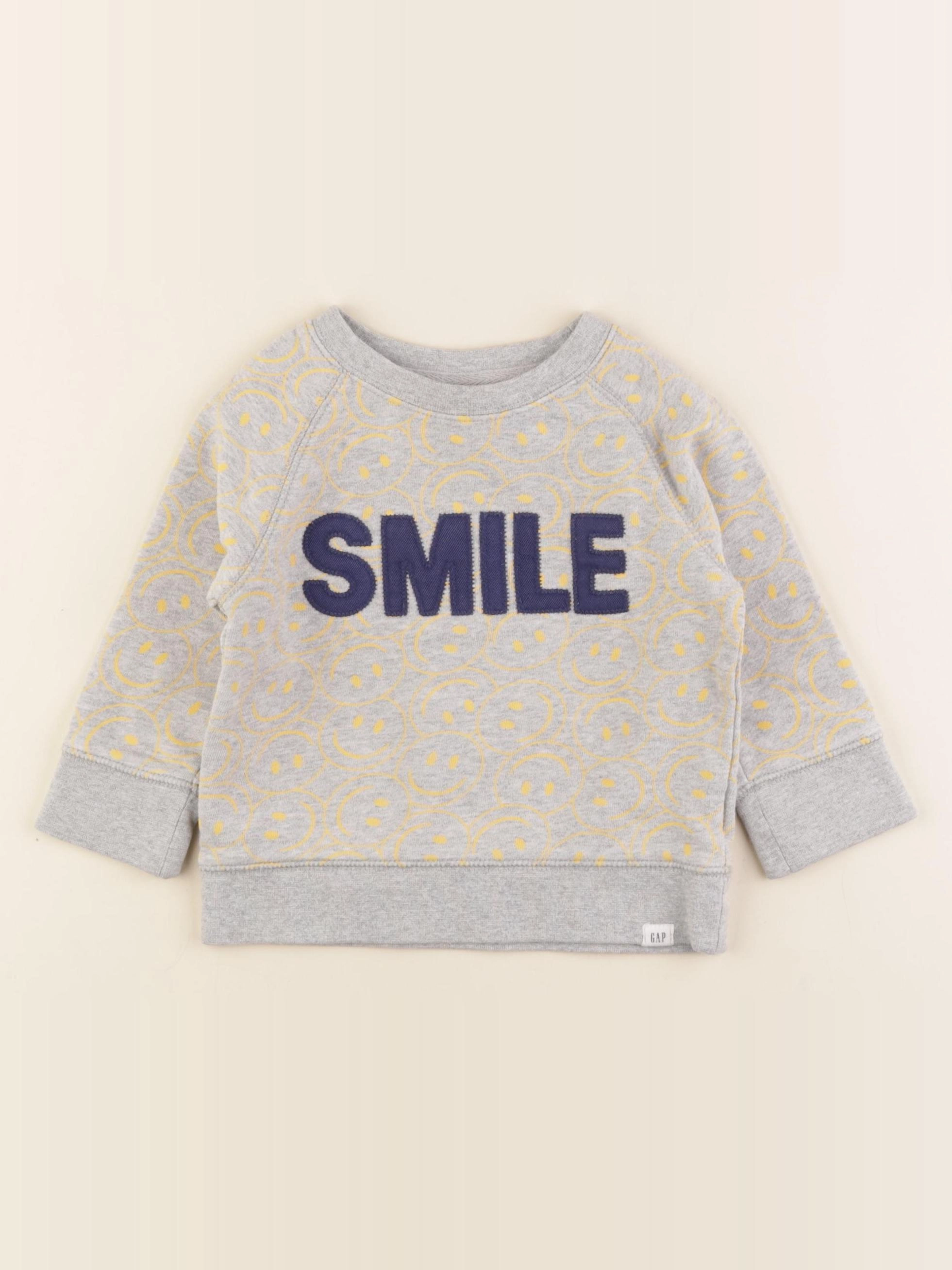 GAP - sweat gris, jaune - 12/18 mois