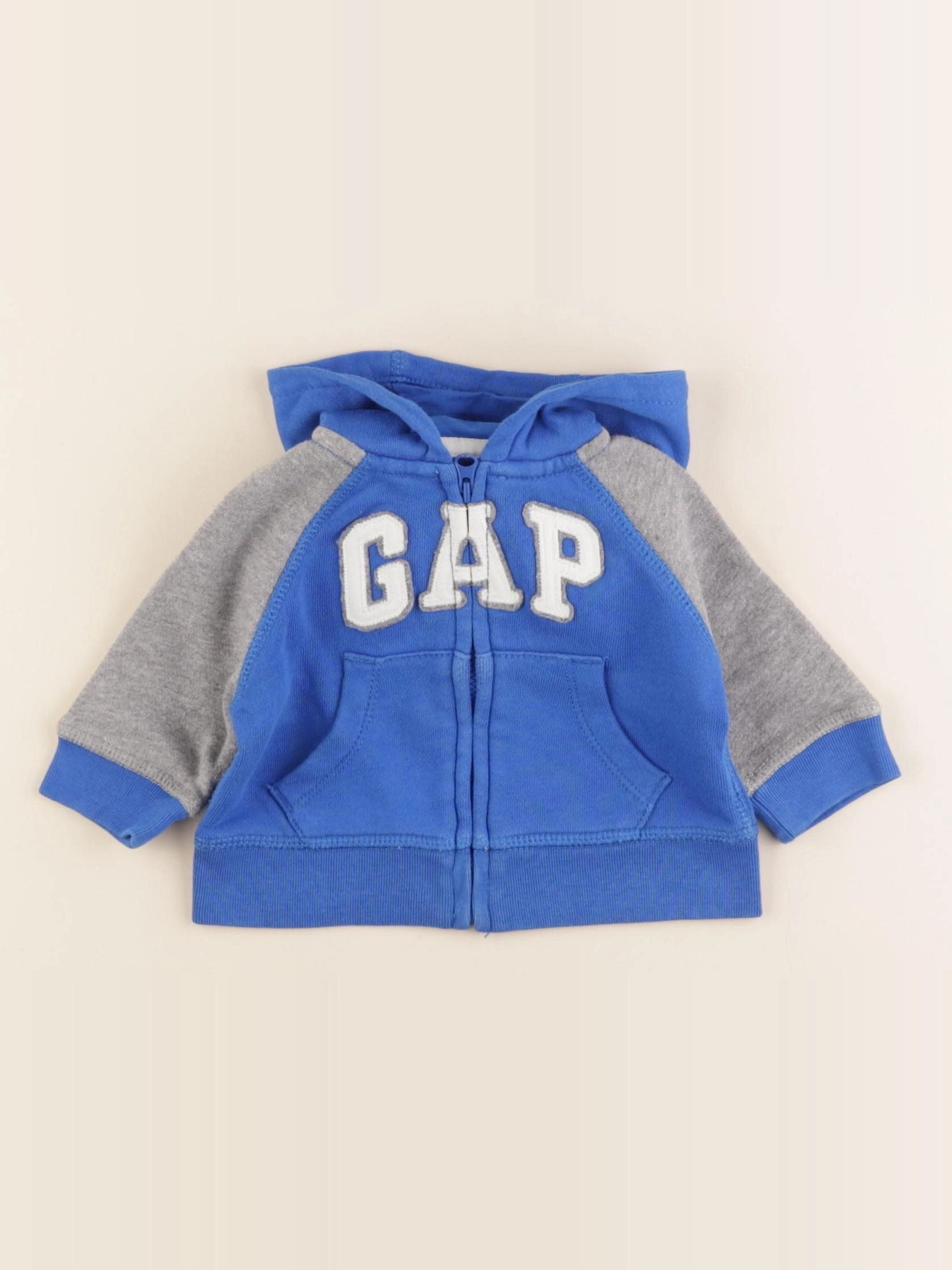 GAP - sweat bleu, gris - 0/3 mois