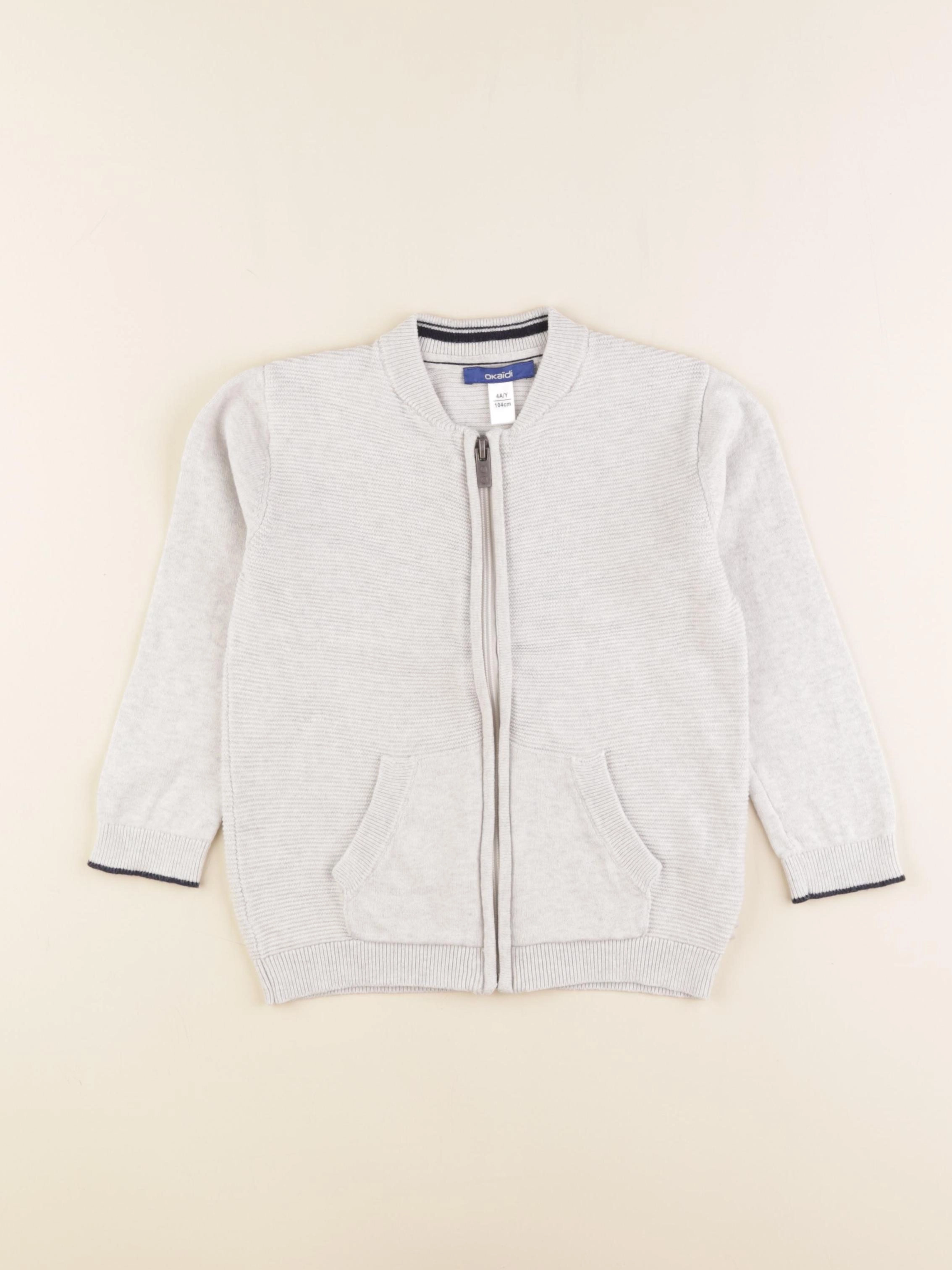 Okaidi - gilet gris - 4 ans