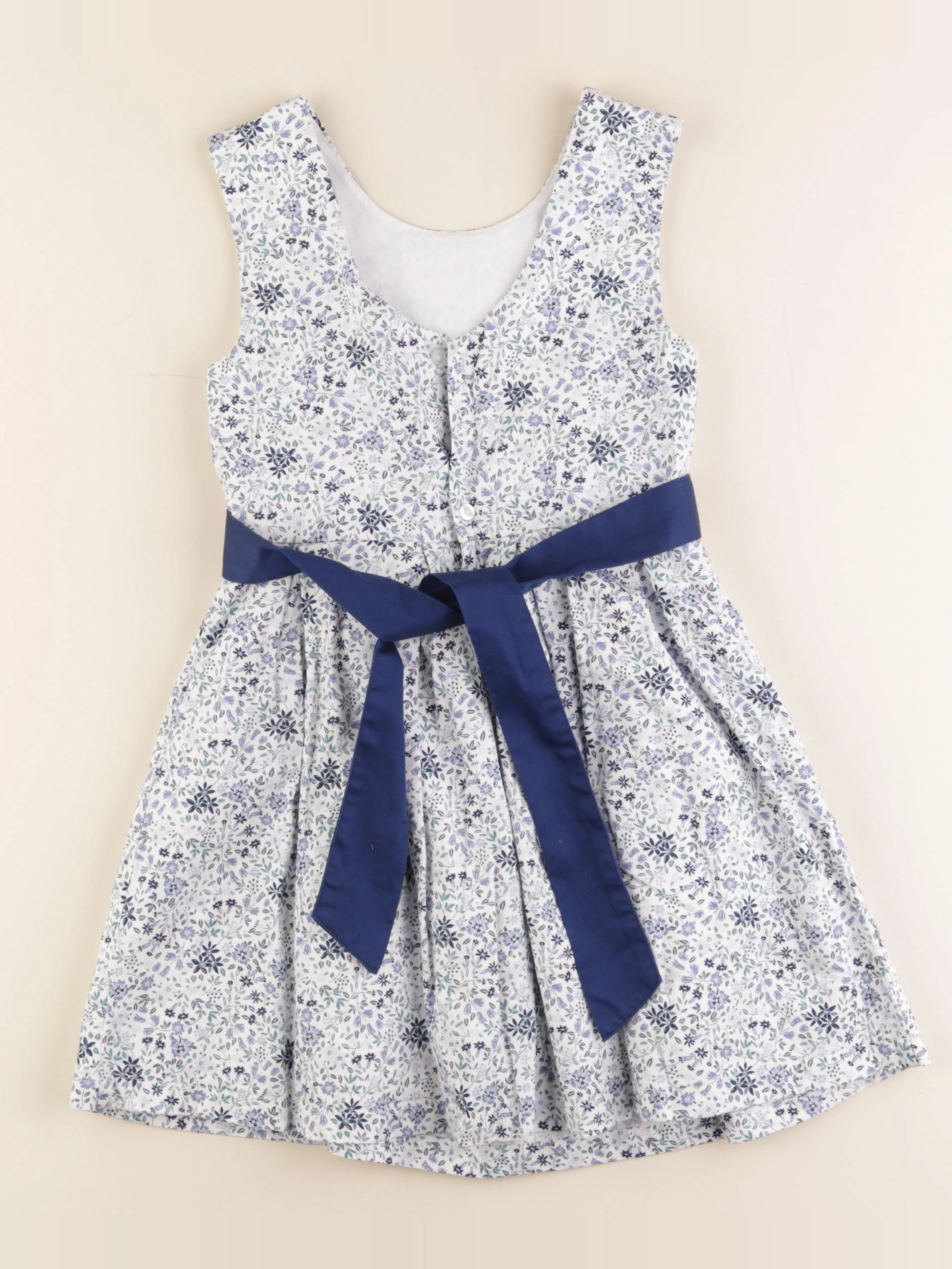 Vertbaudet - robe bleu, blanc - 7 ans