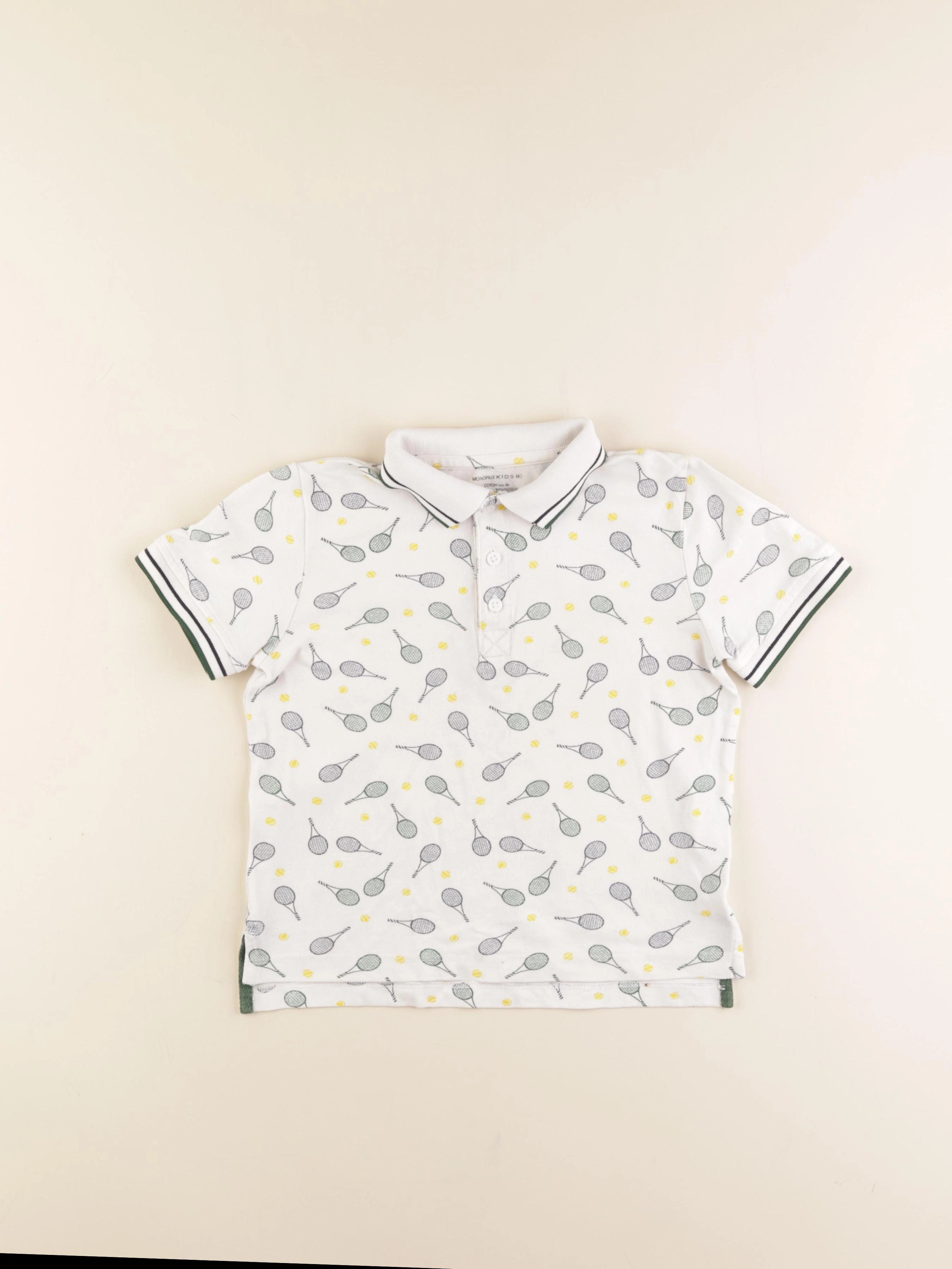 Monoprix - polo blanc - 6 ans