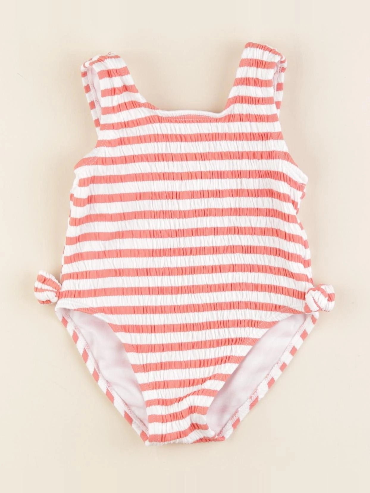 Vertbaudet - maillot de bain blanc, rose - 18 mois