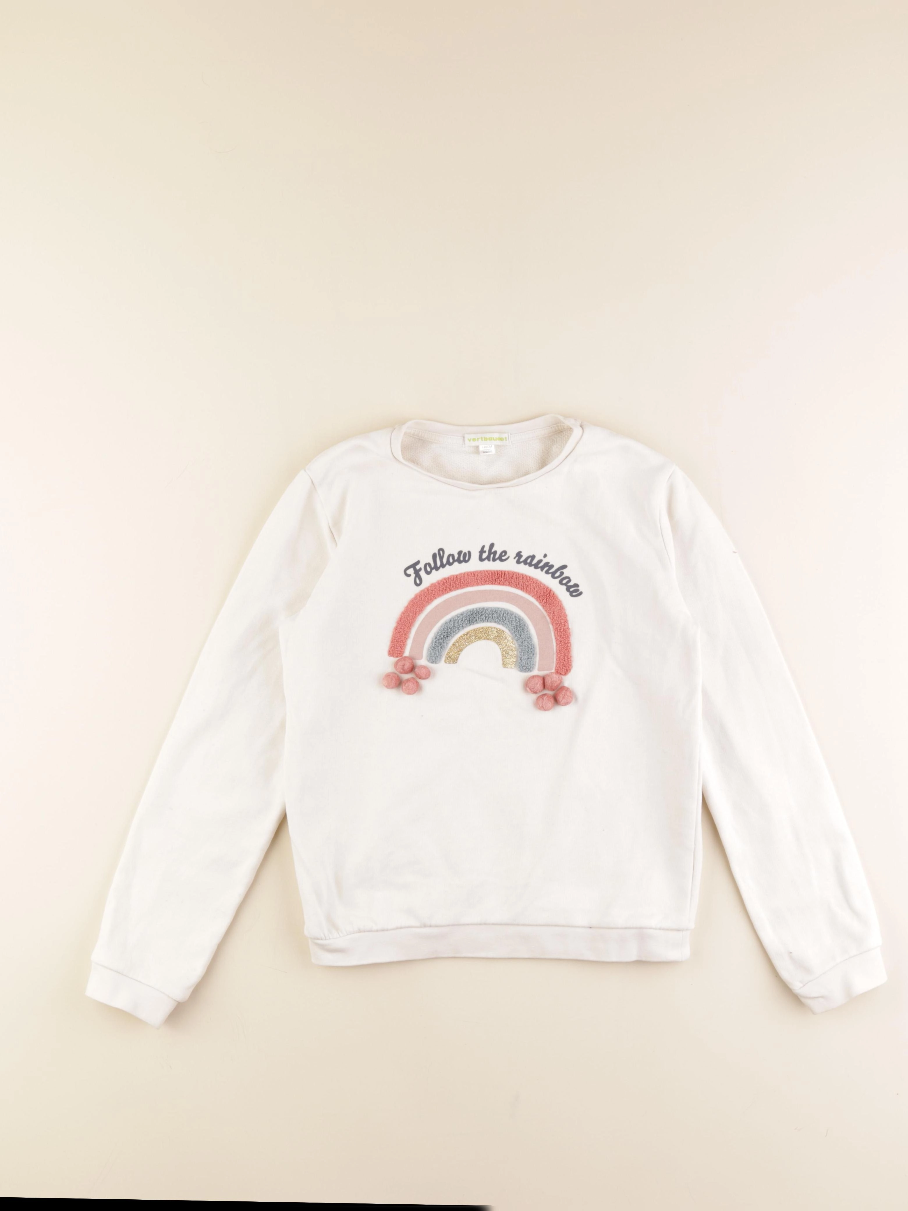 Vertbaudet - sweat blanc - 10 ans