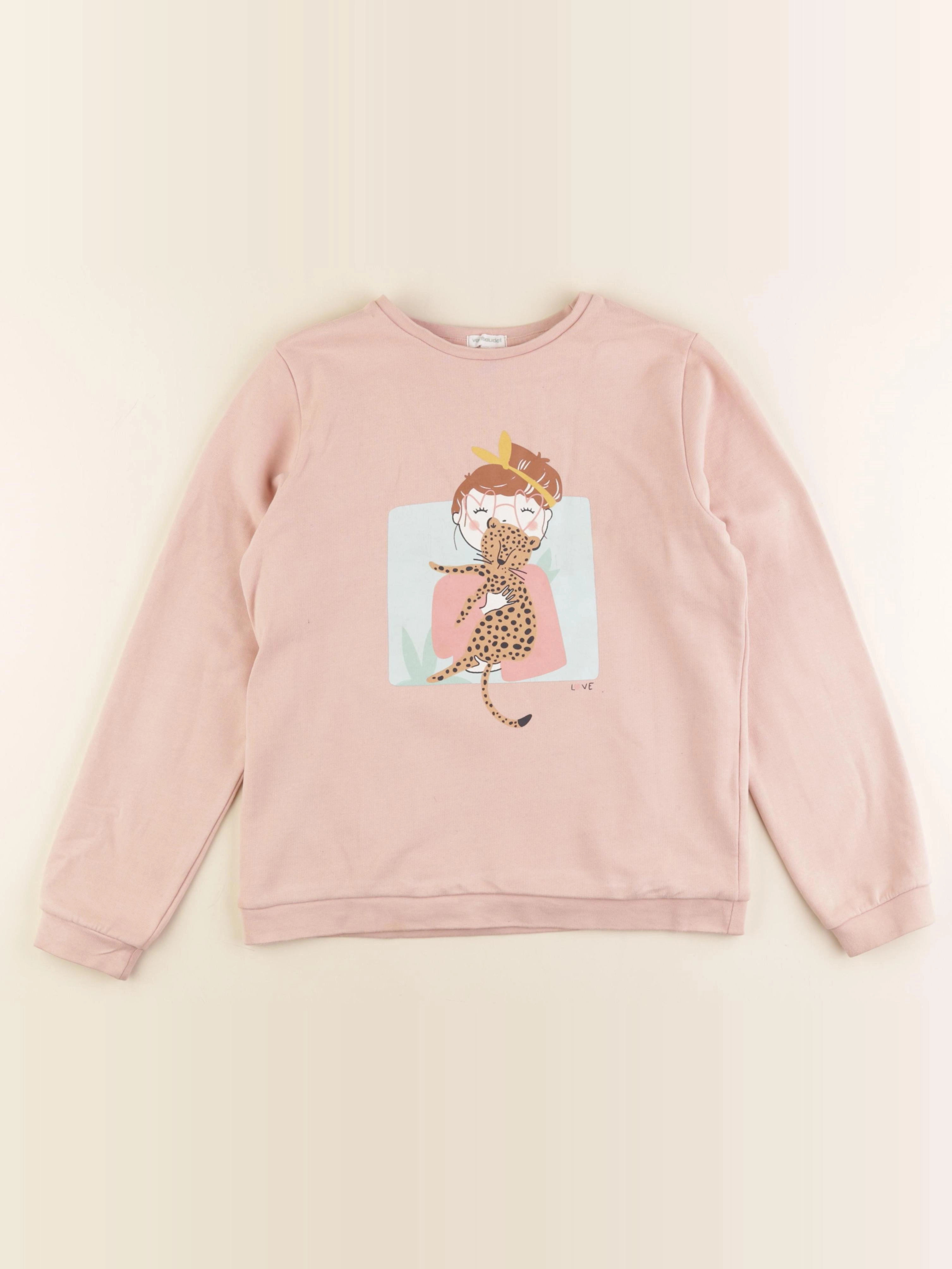 Vertbaudet - sweat rose - 12 ans