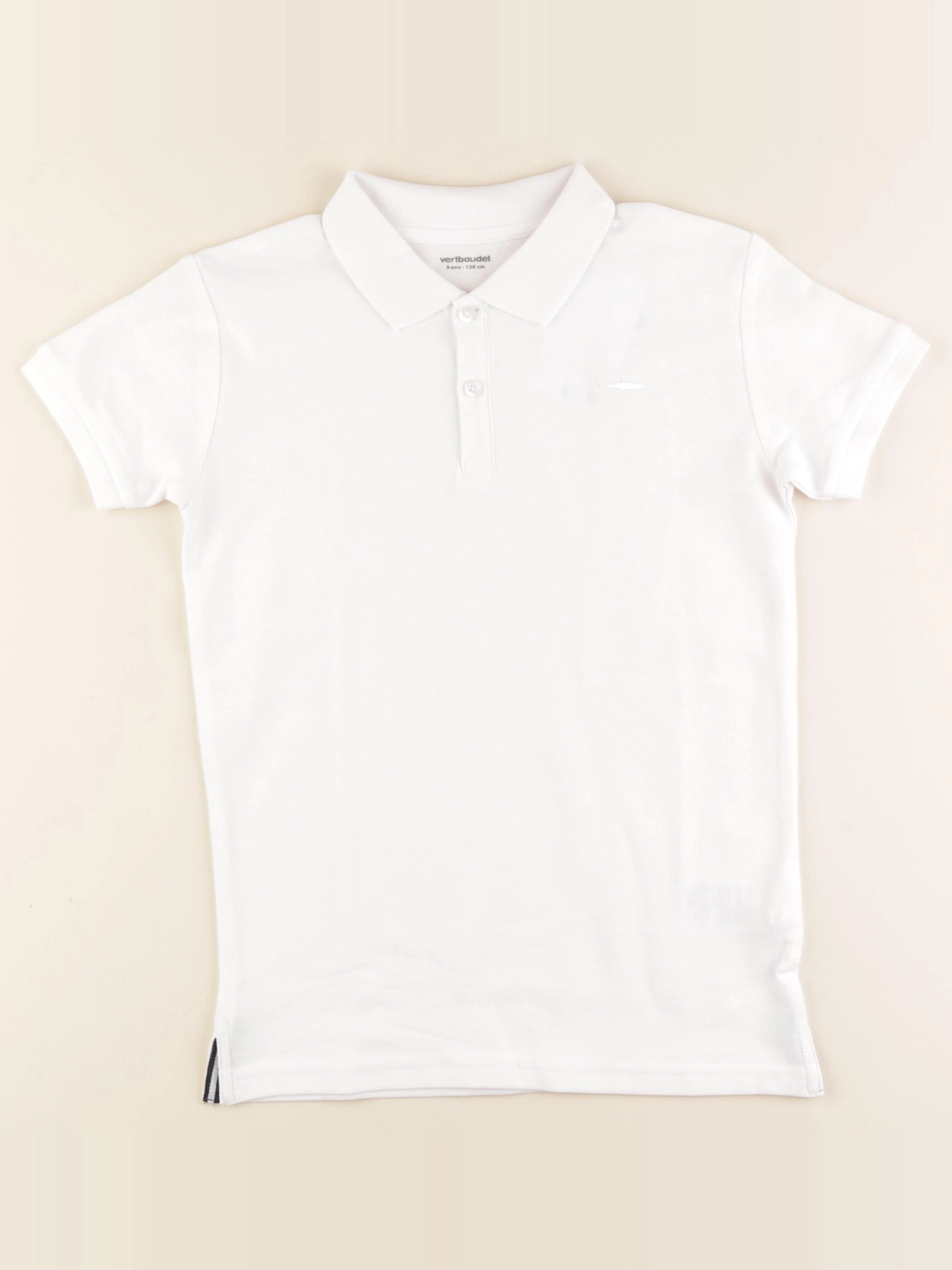 Vertbaudet - polo blanc - 8 ans