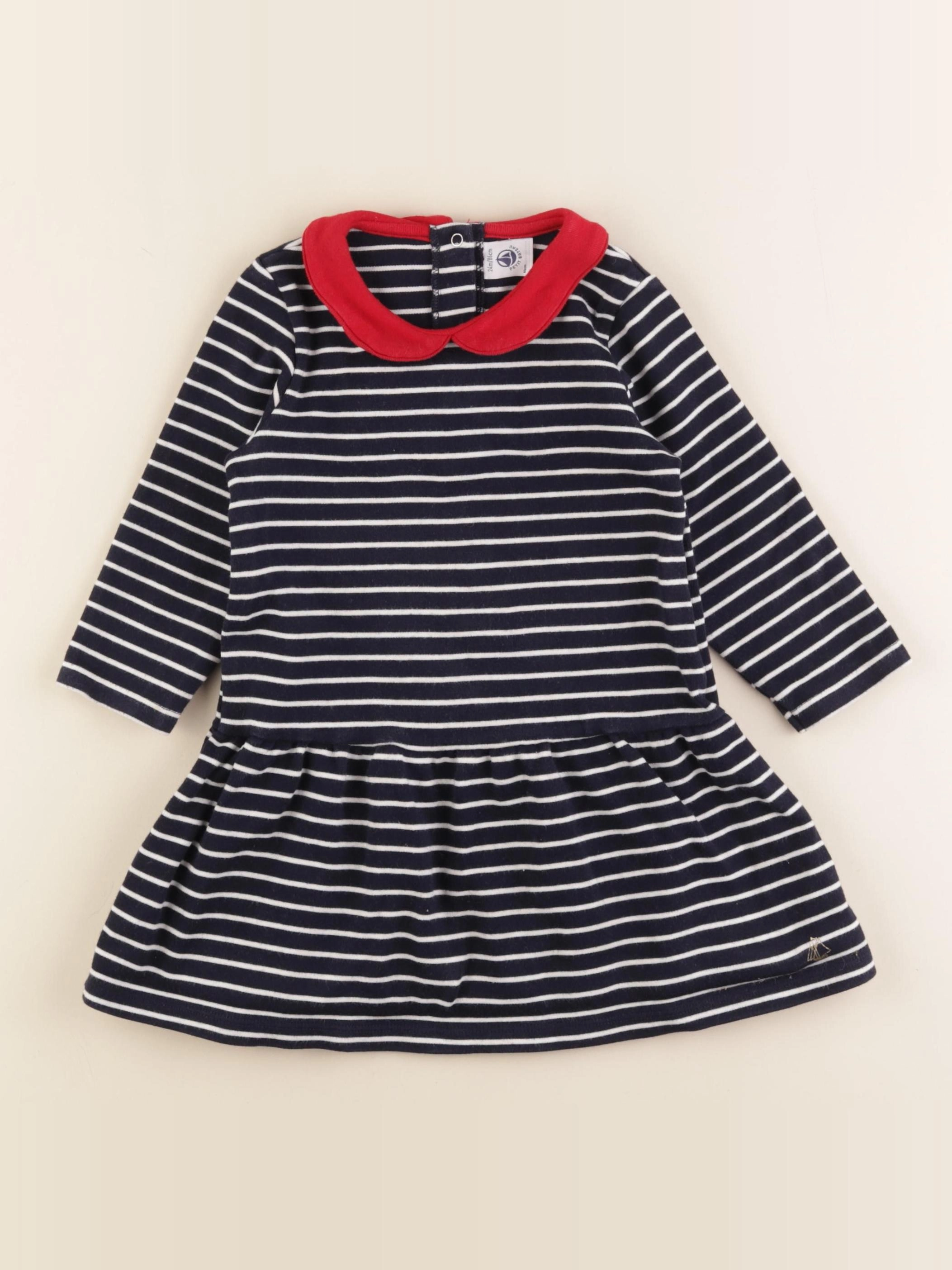 Petit Bateau - robe bleu - 24 mois