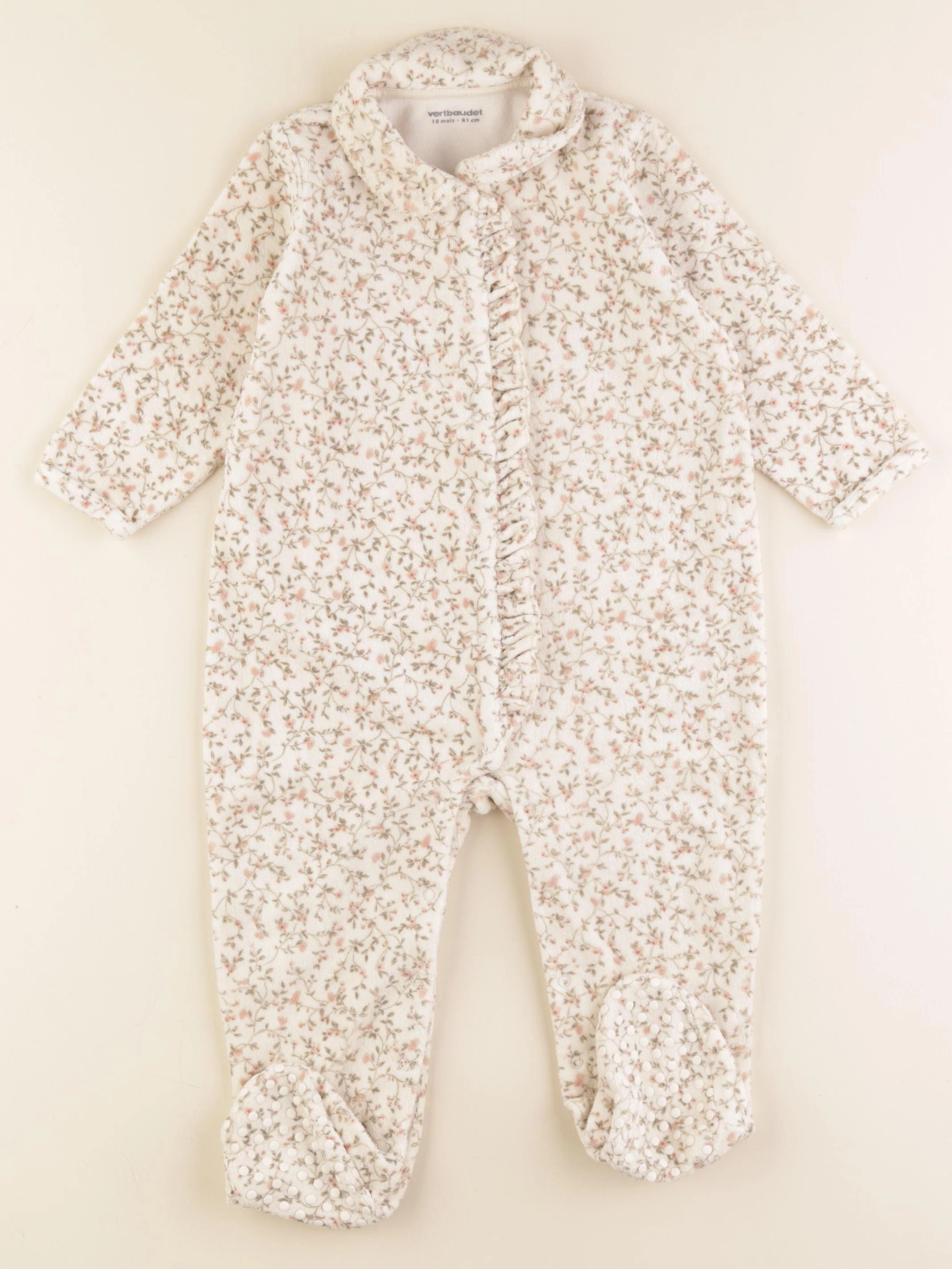 Vertbaudet - pyjama velours multicolore - 18 mois