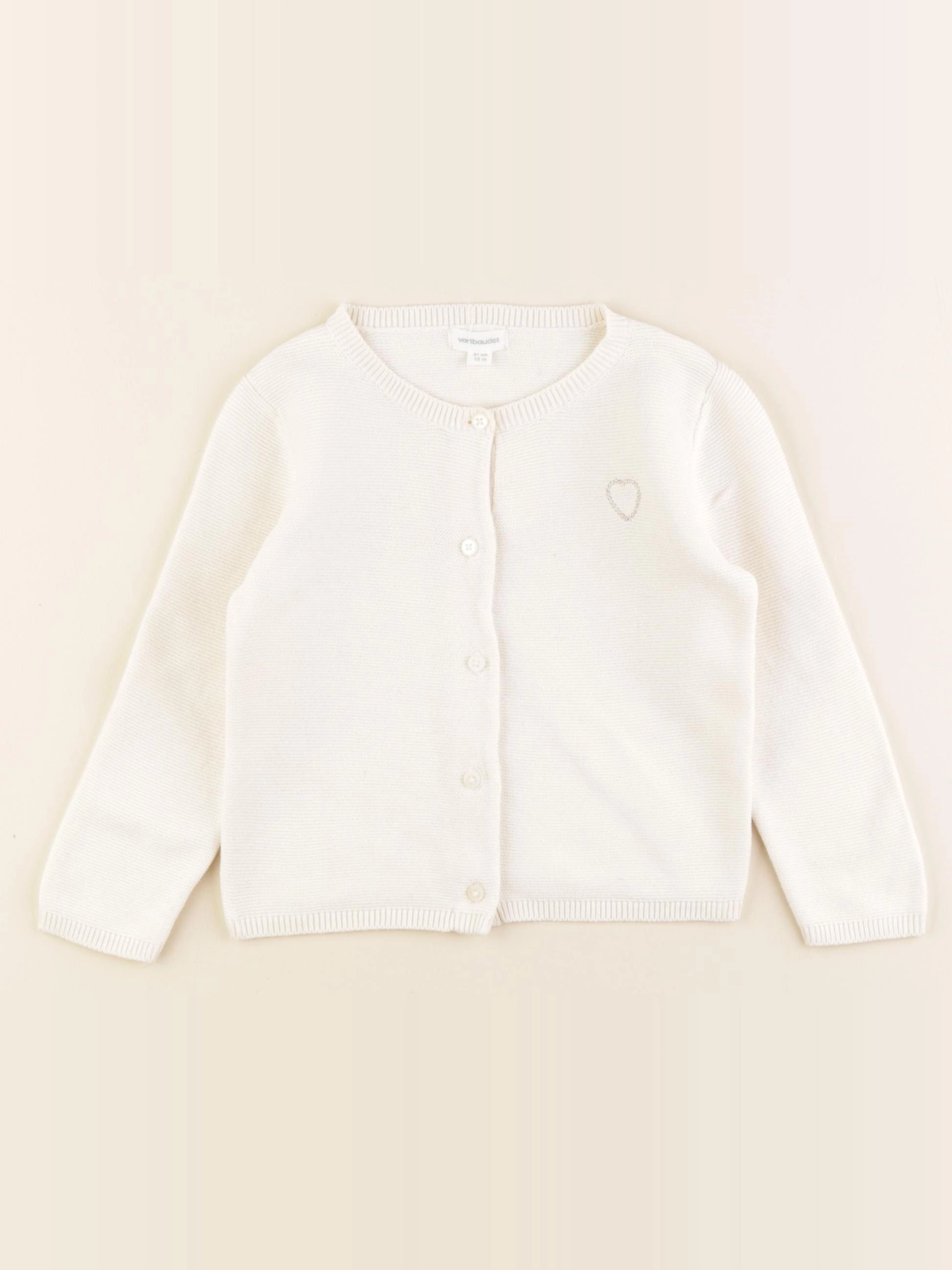 Vertbaudet - gilet beige - 18 mois