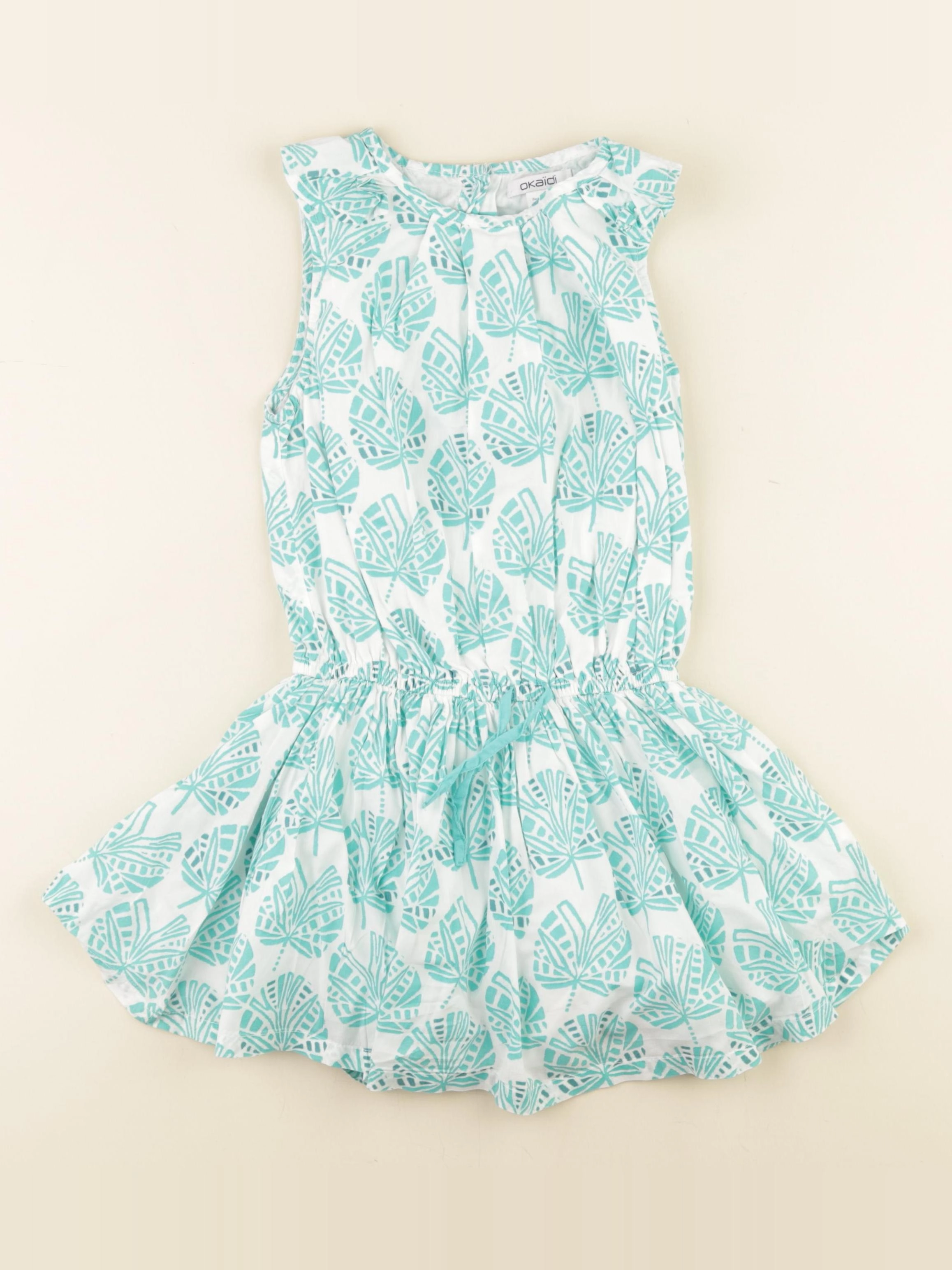 Okaidi - robe blanc, vert - 6 ans