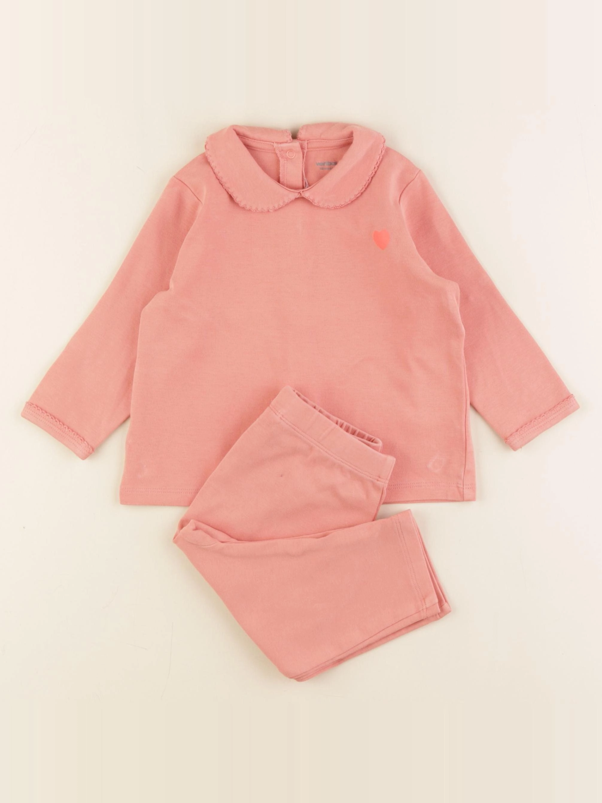 Vertbaudet - pyjama coton rose - 18 mois