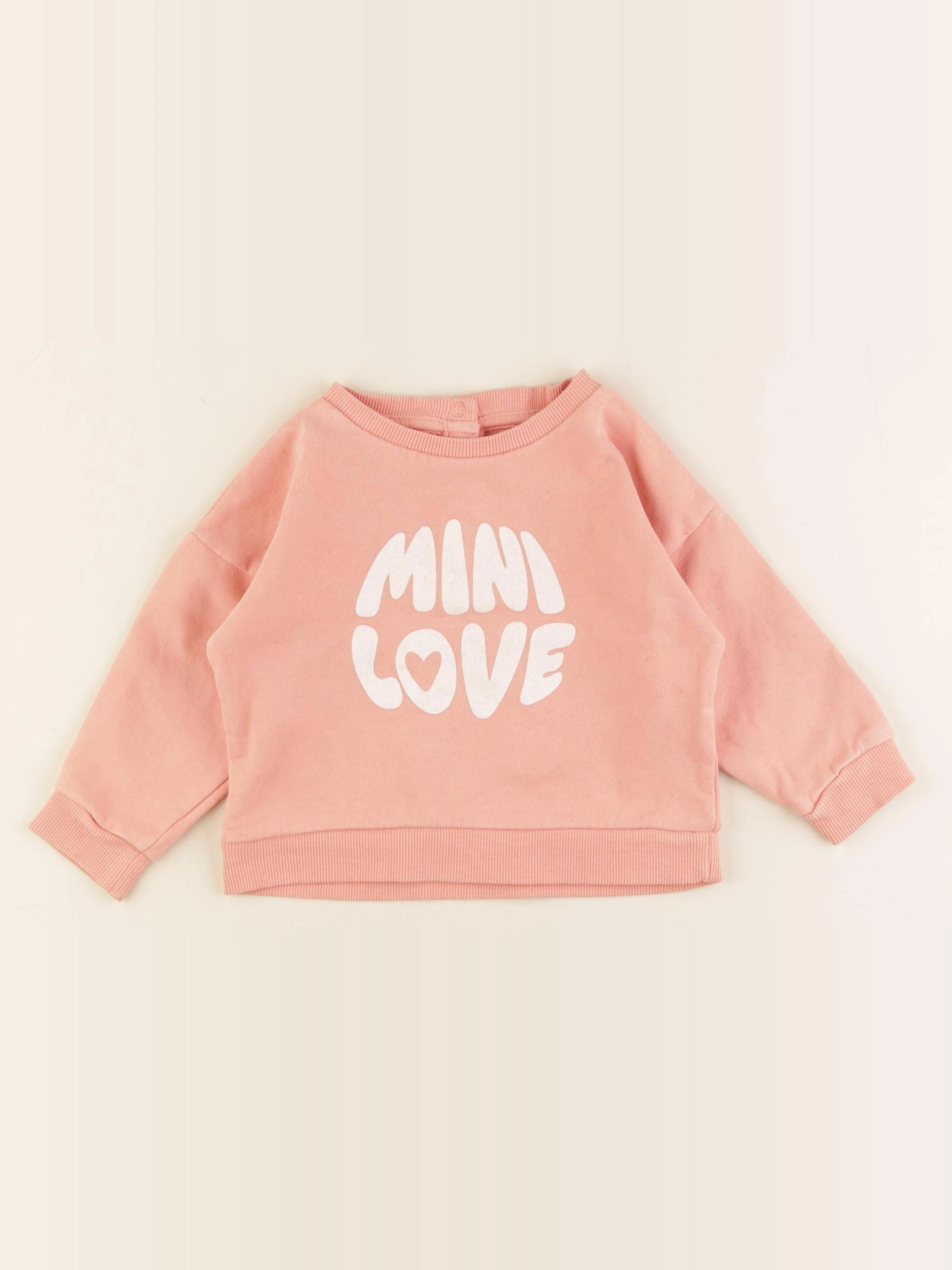 Vertbaudet - sweat rose - 18 mois