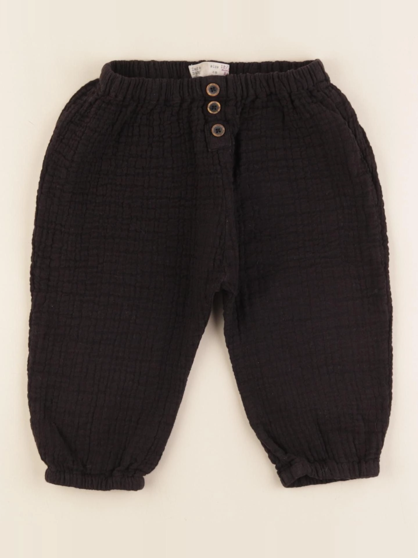 Zara - pantalon noir - 12/18 mois