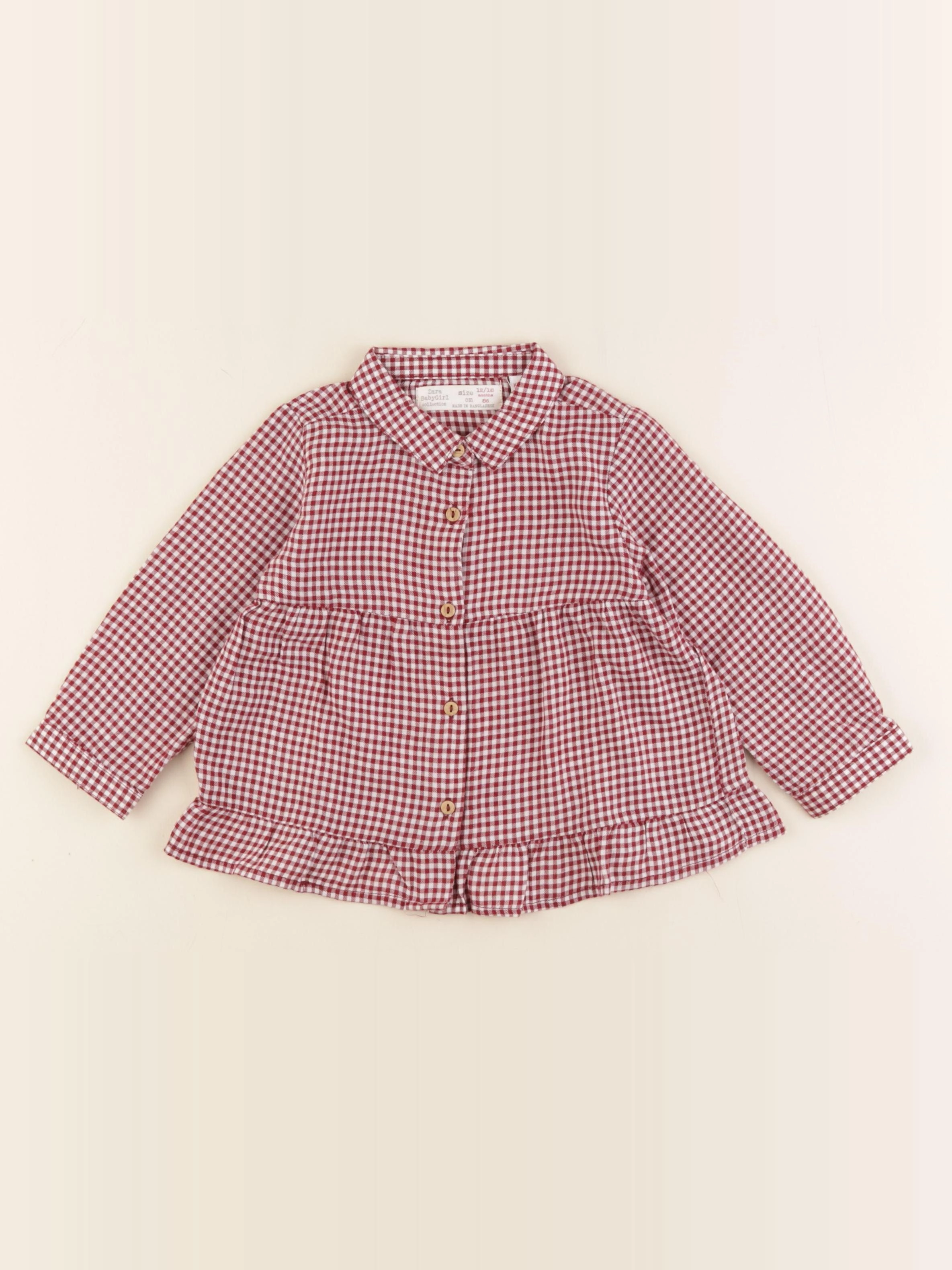 Zara - blouse rouge - 12/18 mois