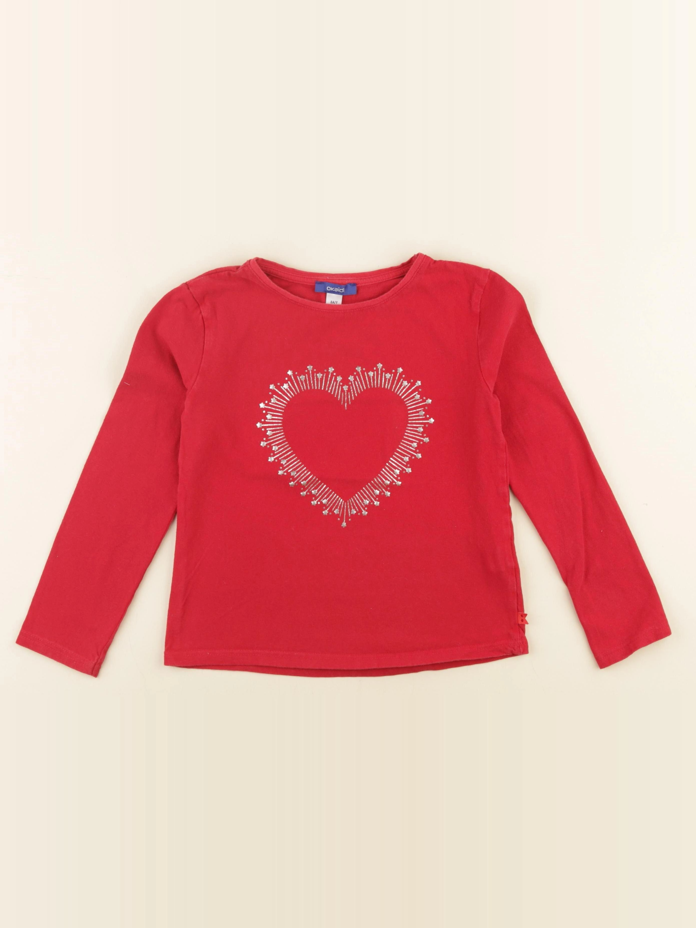 Okaidi - tee-shirt rouge - 8 ans