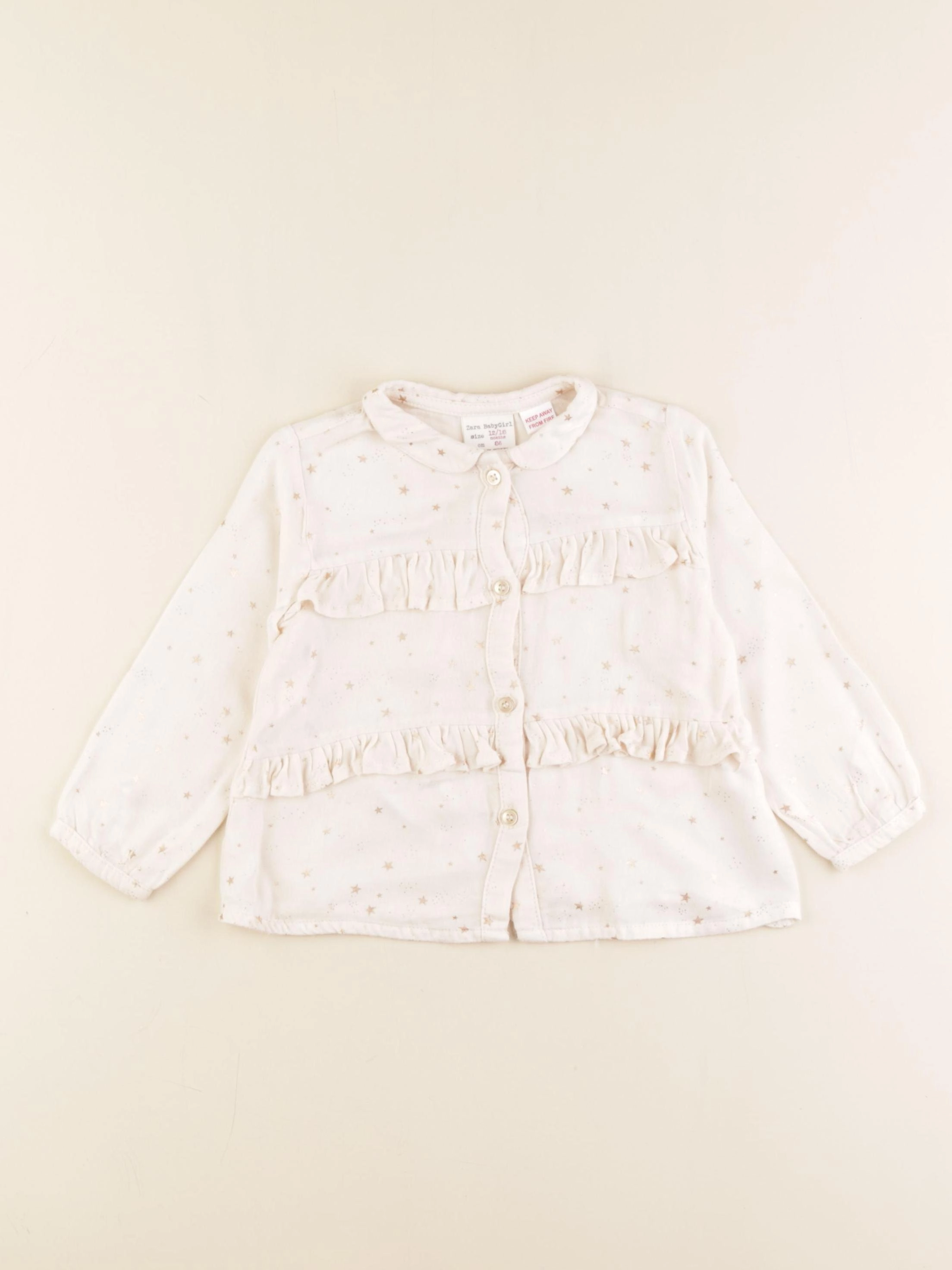 Zara - chemise beige - 12/18 mois