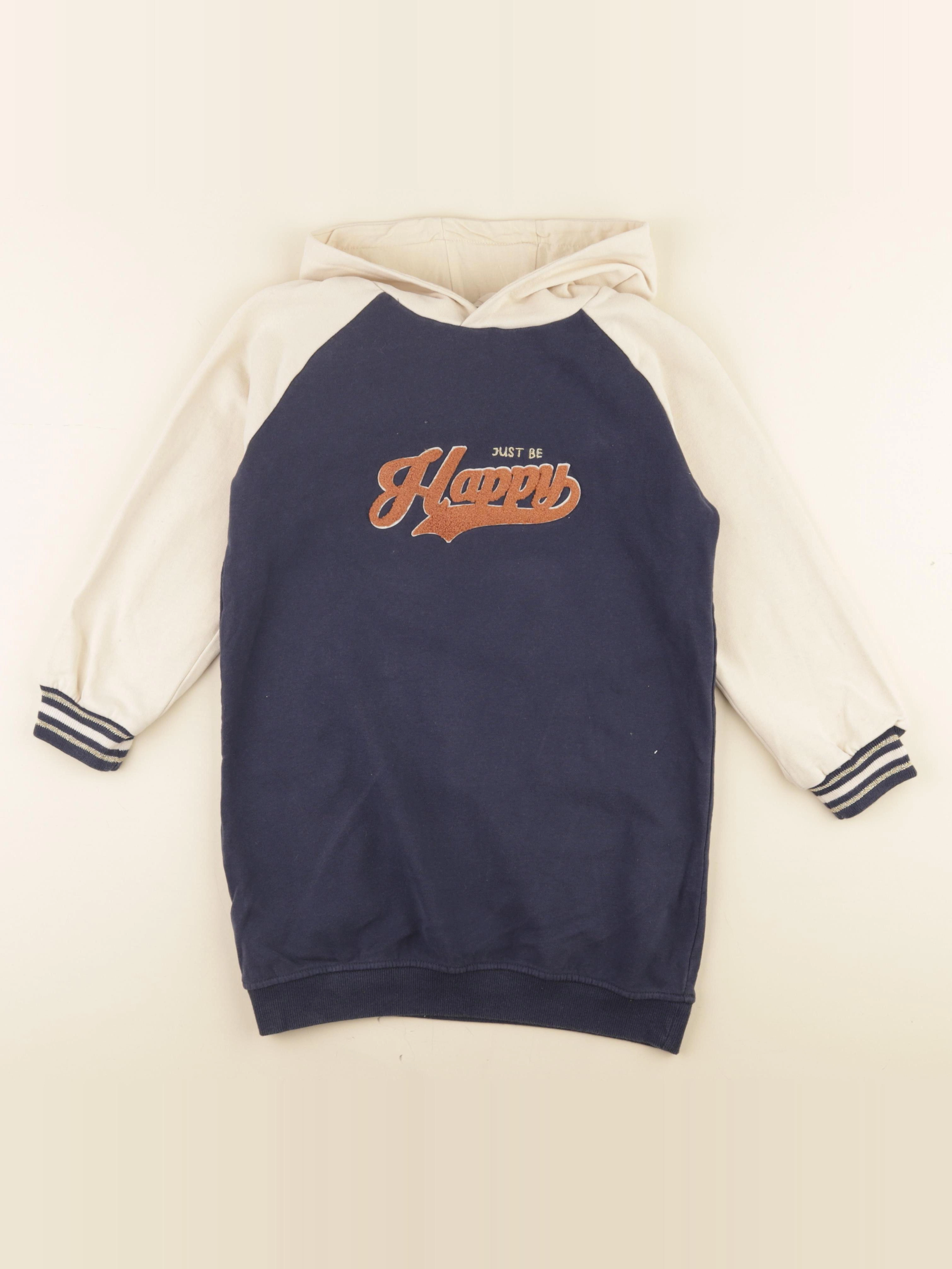 Vertbaudet - robe bleu, beige - 8 ans