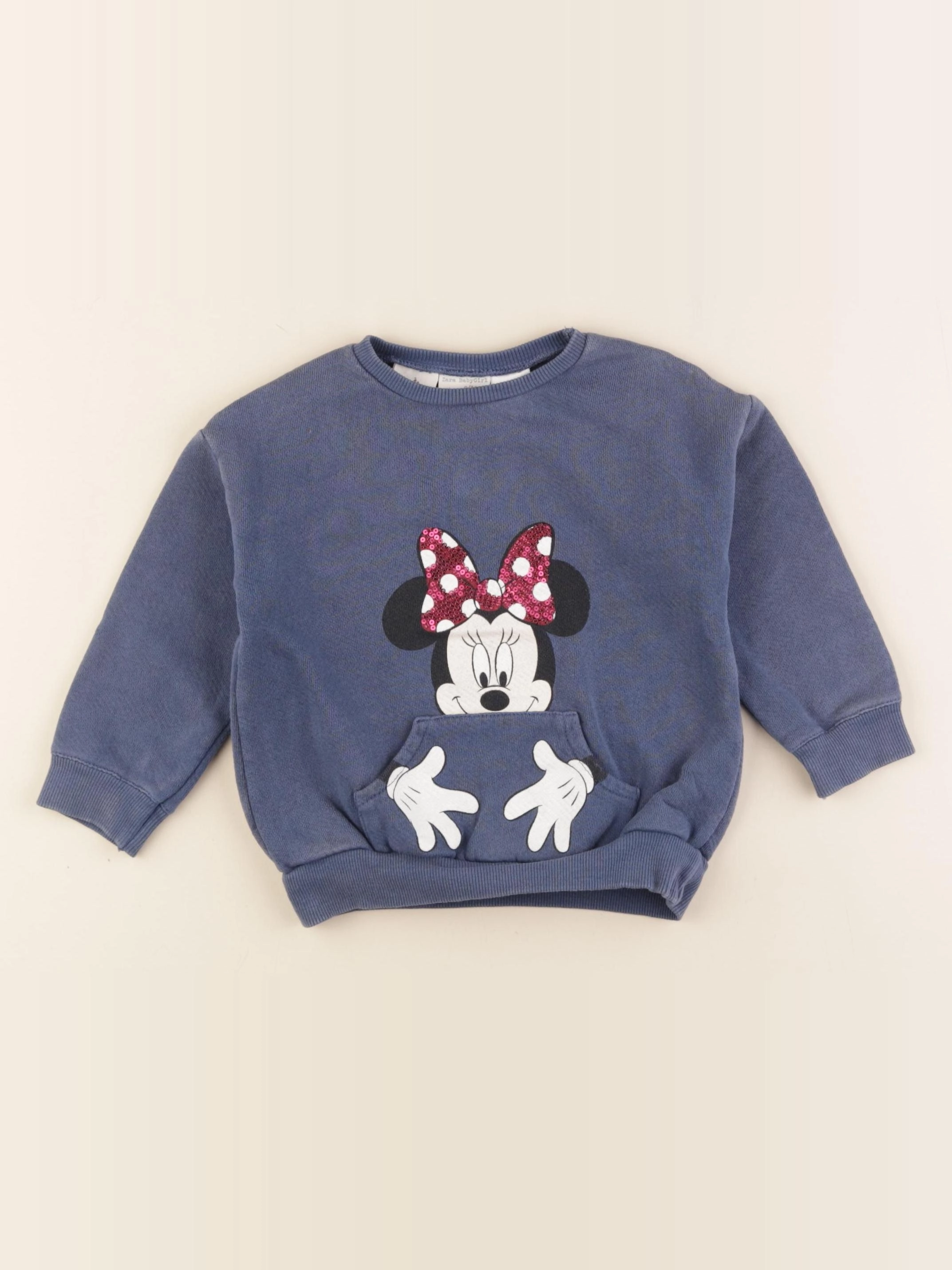 Zara - sweat bleu - 9/12 mois