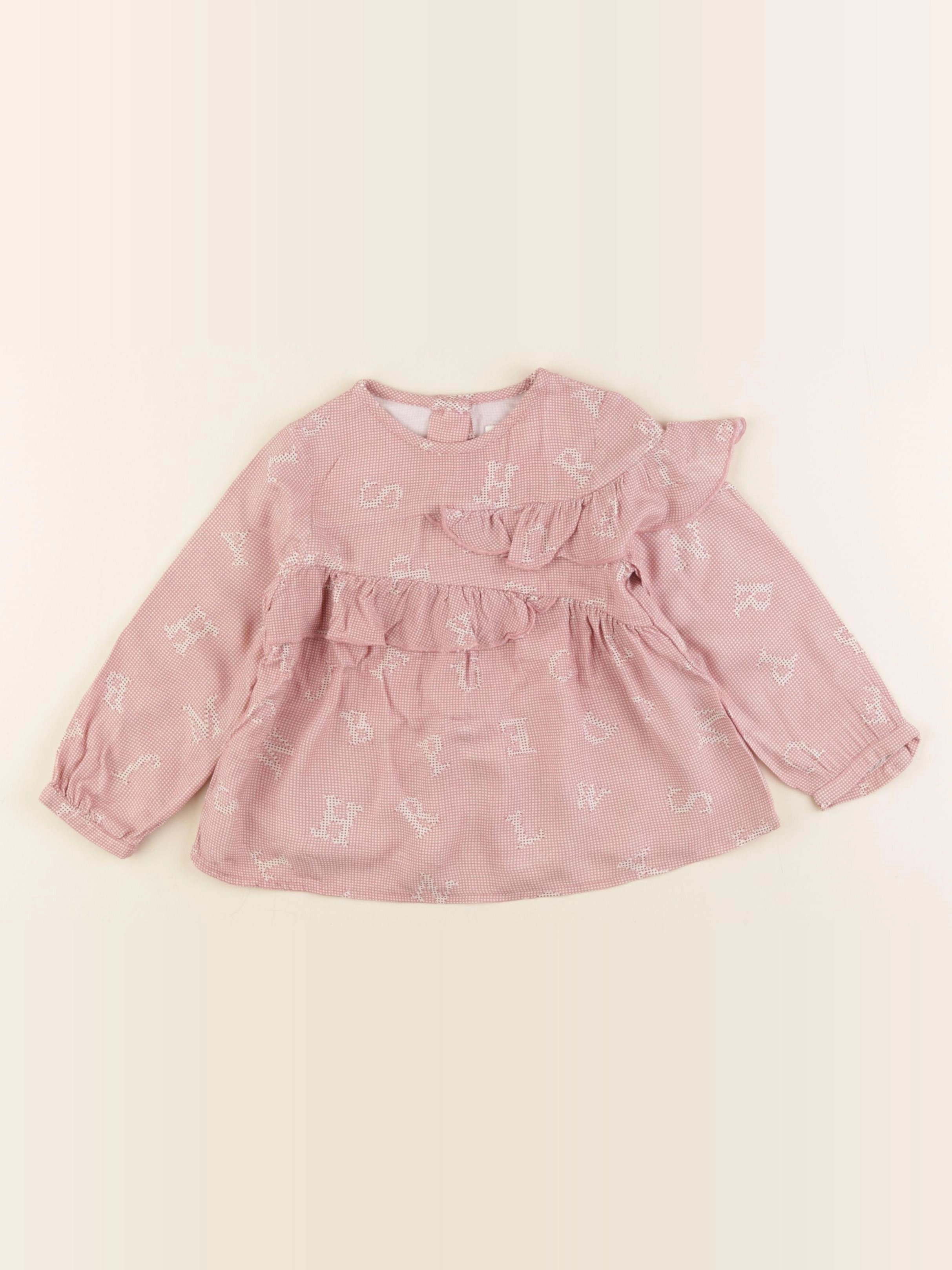 Zara - blouse rose - 12/18 mois