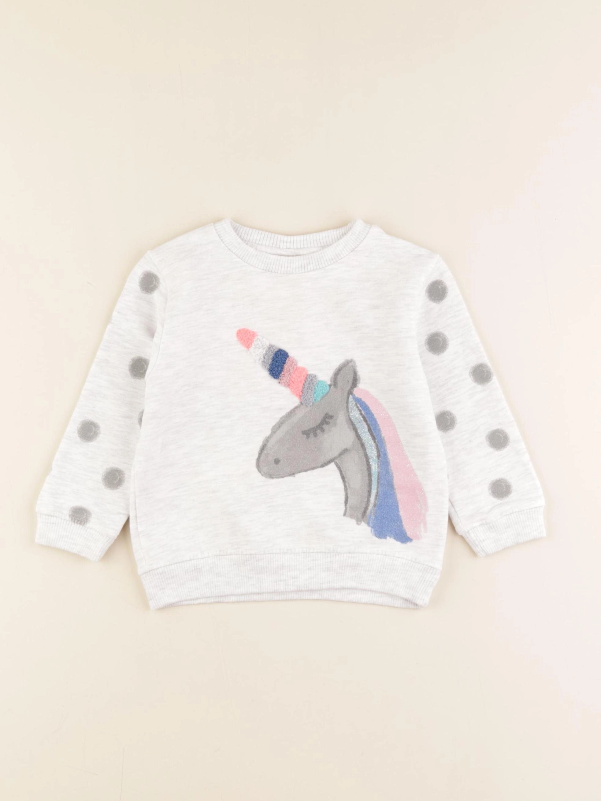 Zara - sweat gris - 9/12 mois