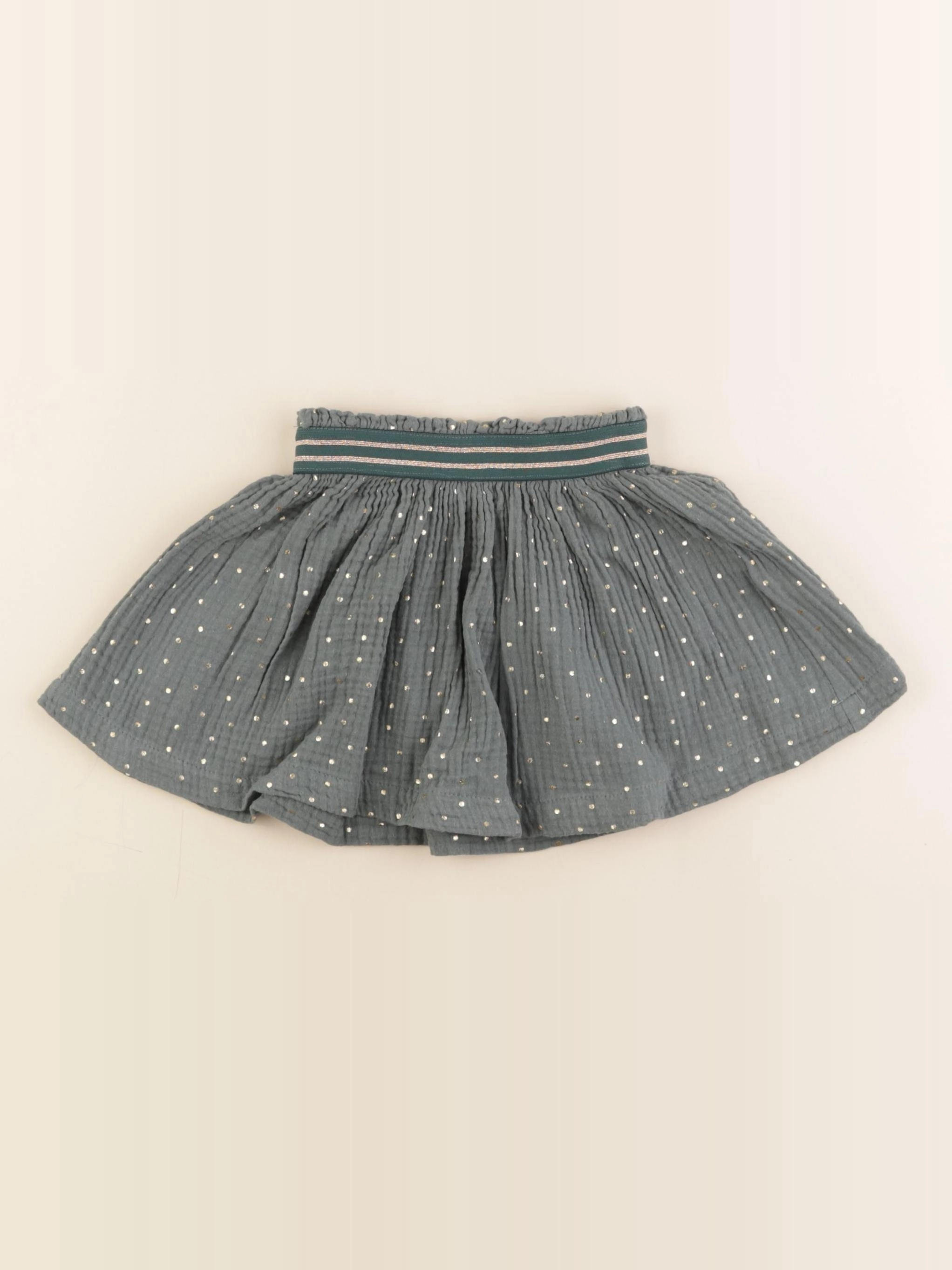 Vertbaudet - jupe vert, or - 24 mois