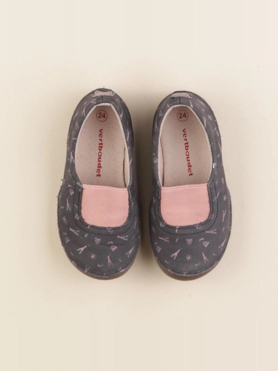 Vertbaudet - chaussons bleu, rose - pointure 24