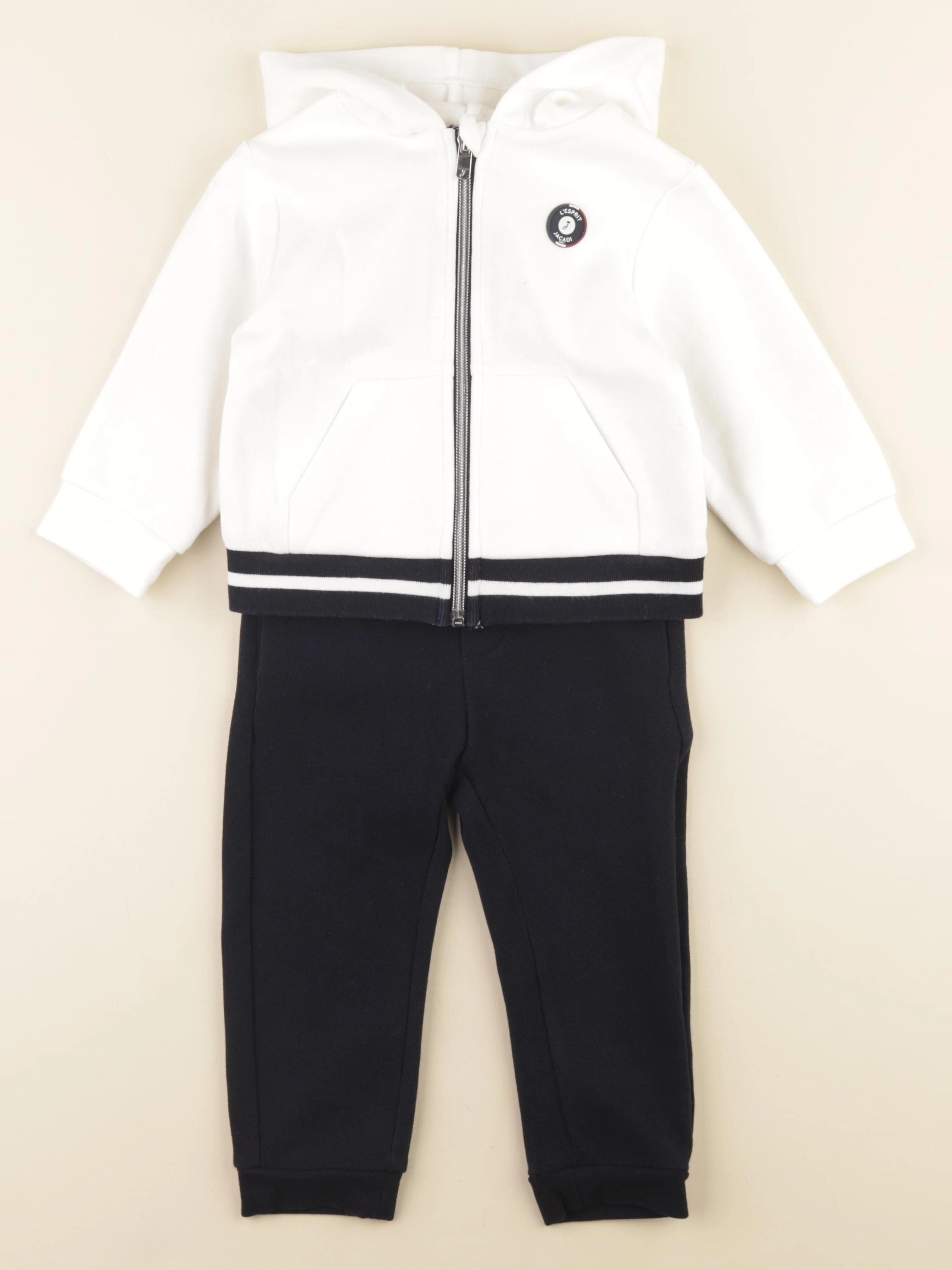 Jacadi - ensemble blanc, bleu - 24 mois