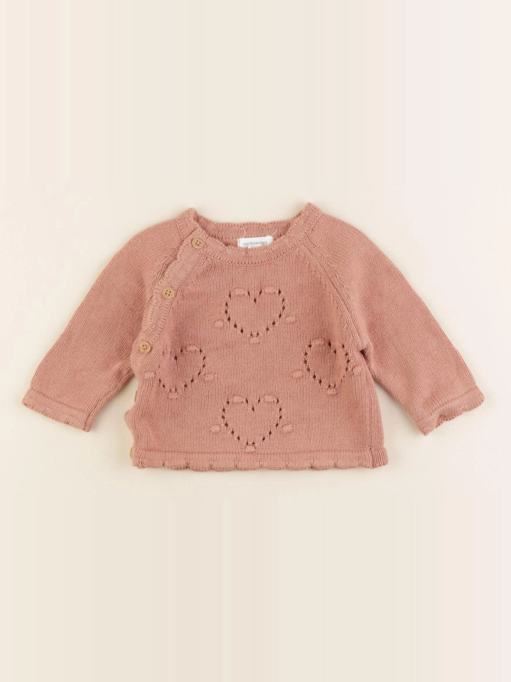Vertbaudet - pull rose - 3 mois