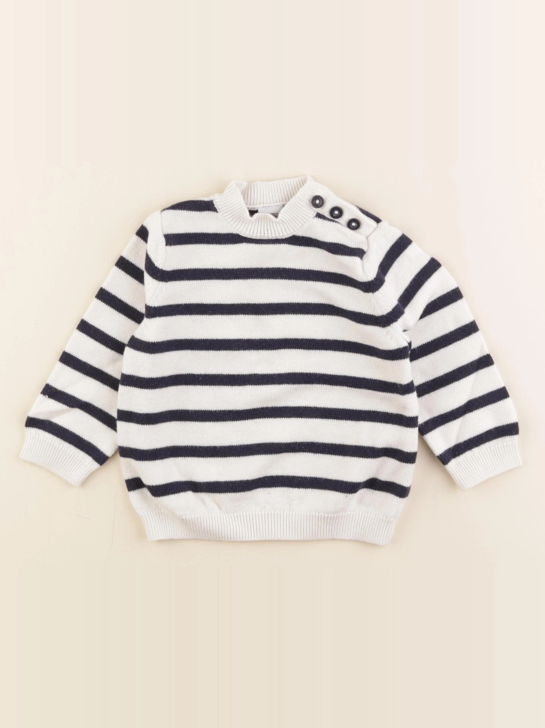 Petit Bateau - pull bleu, blanc - 18 mois