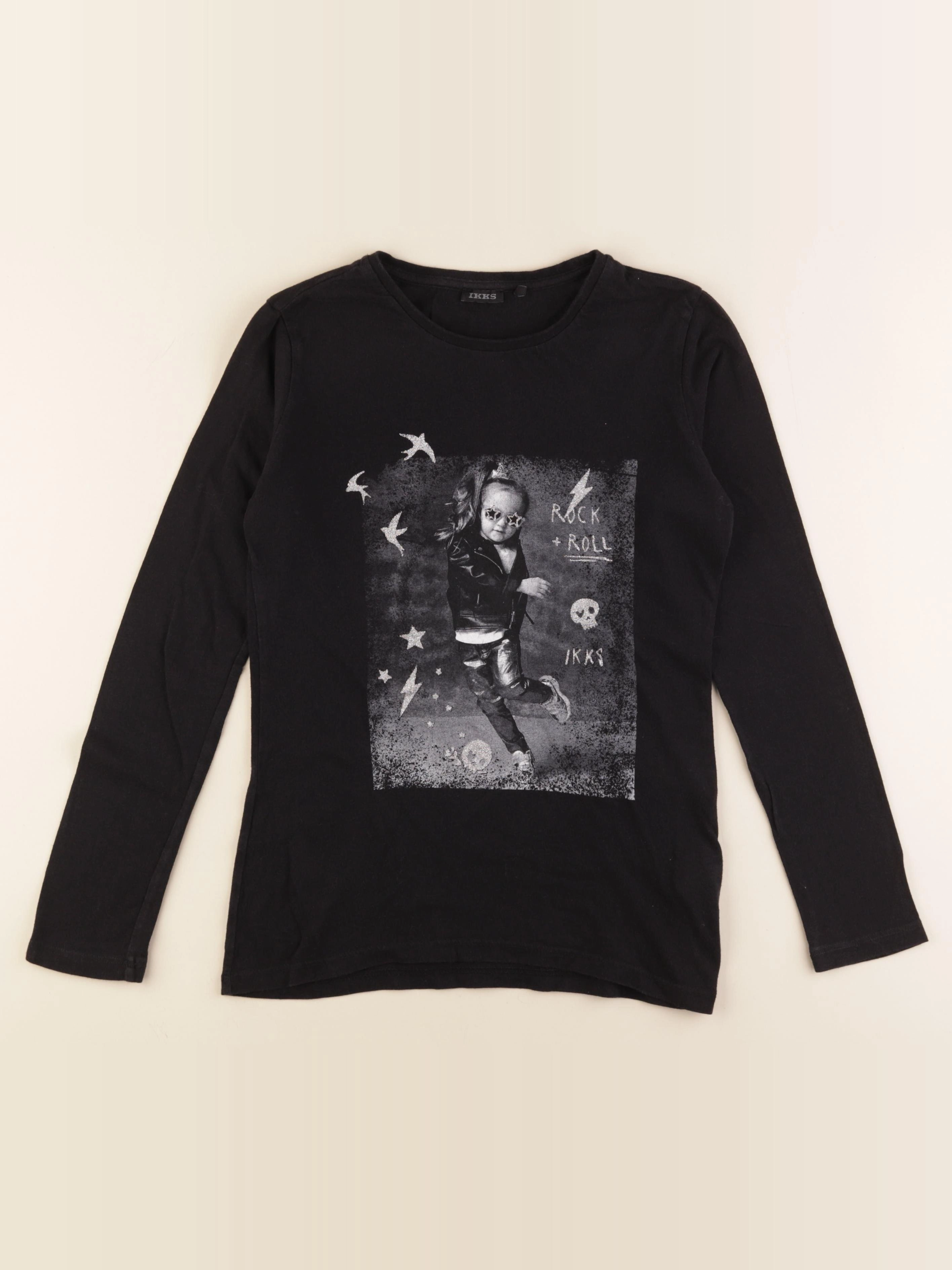 IKKS - tee-shirt noir, argent - 12 ans