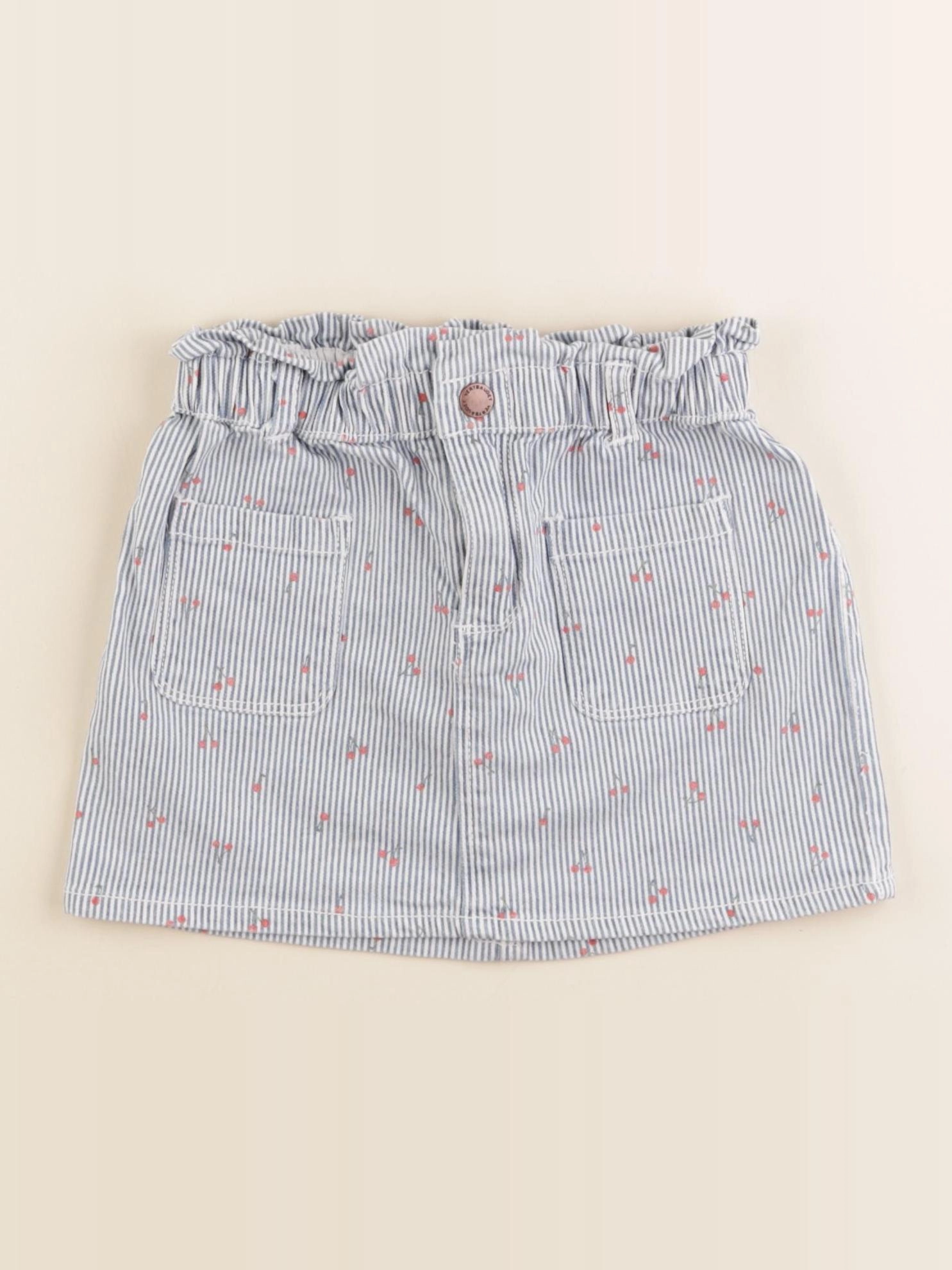 Vertbaudet - jupe bleu, blanc - 4 ans