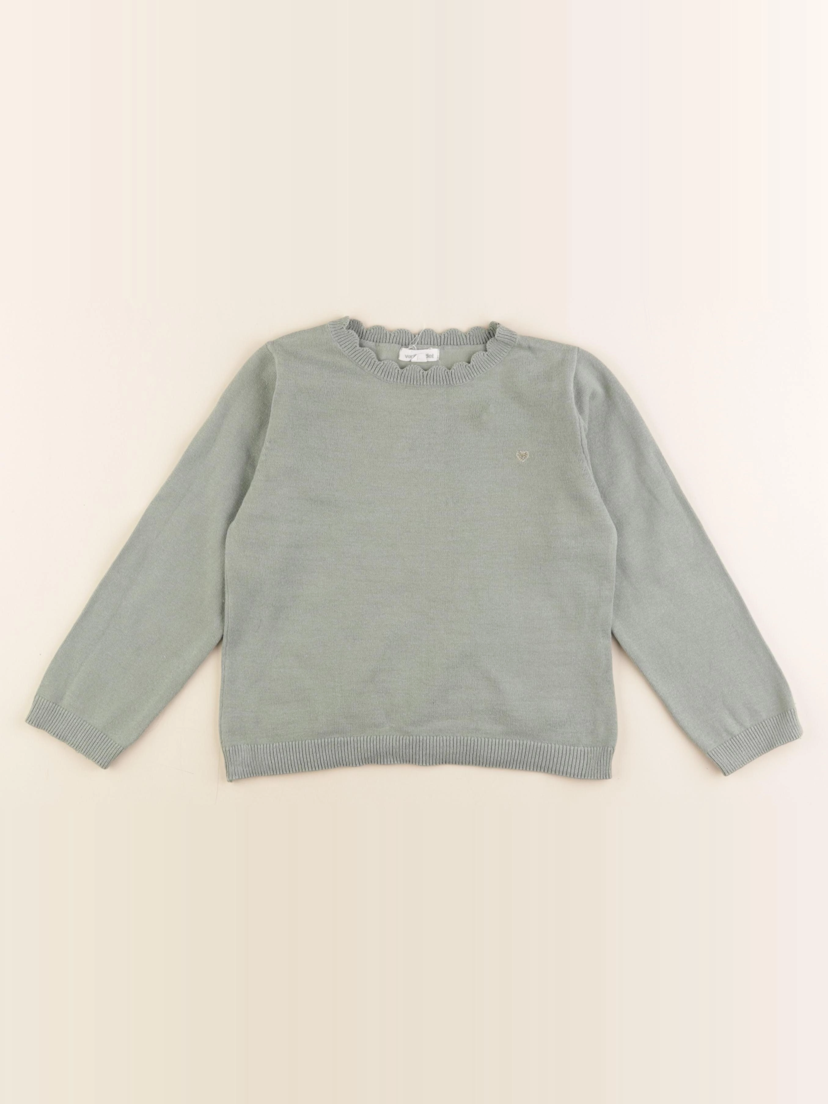 Vertbaudet - pull or, vert - 6 ans