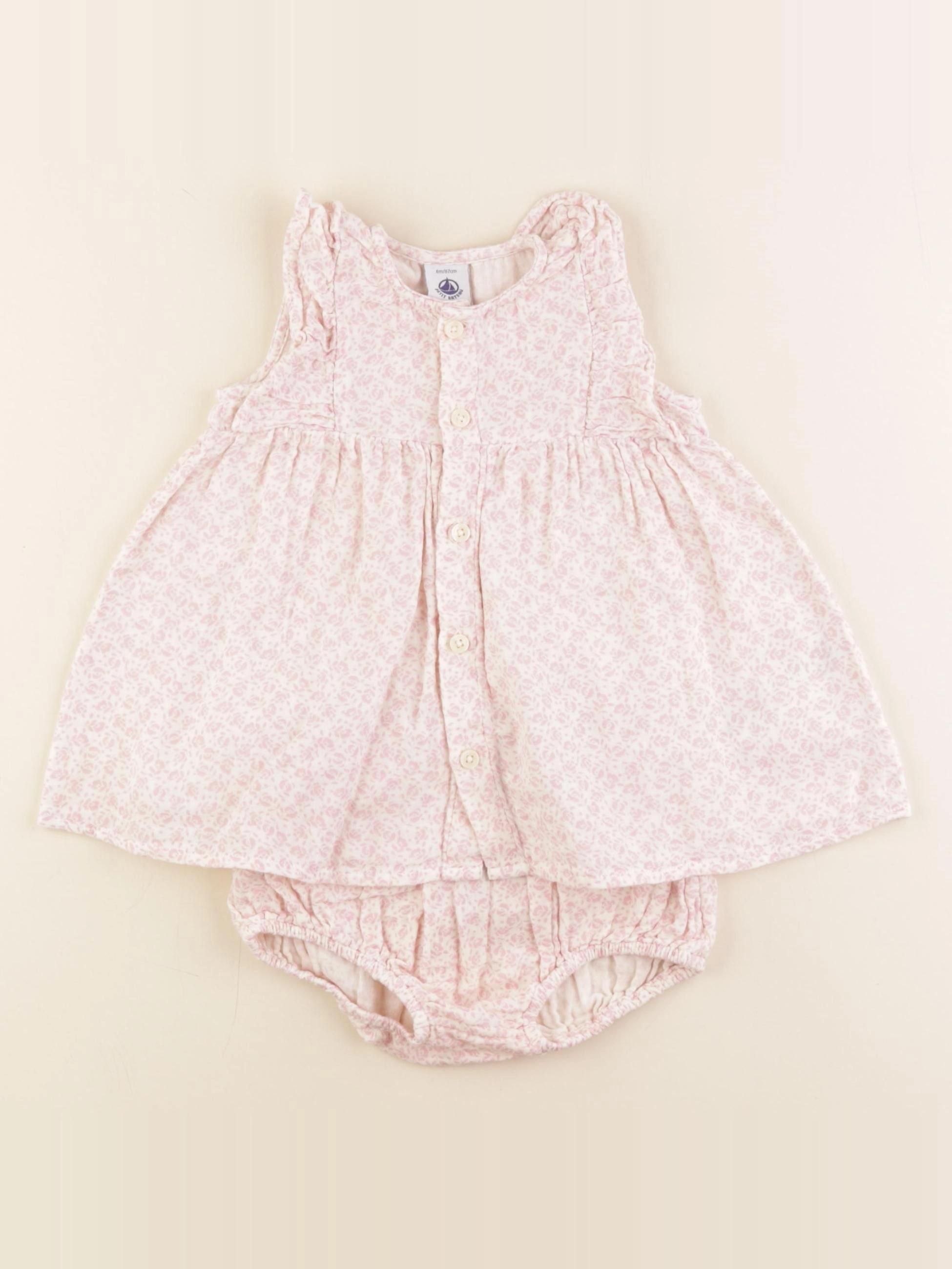 Petit Bateau - robe rose - 6 mois