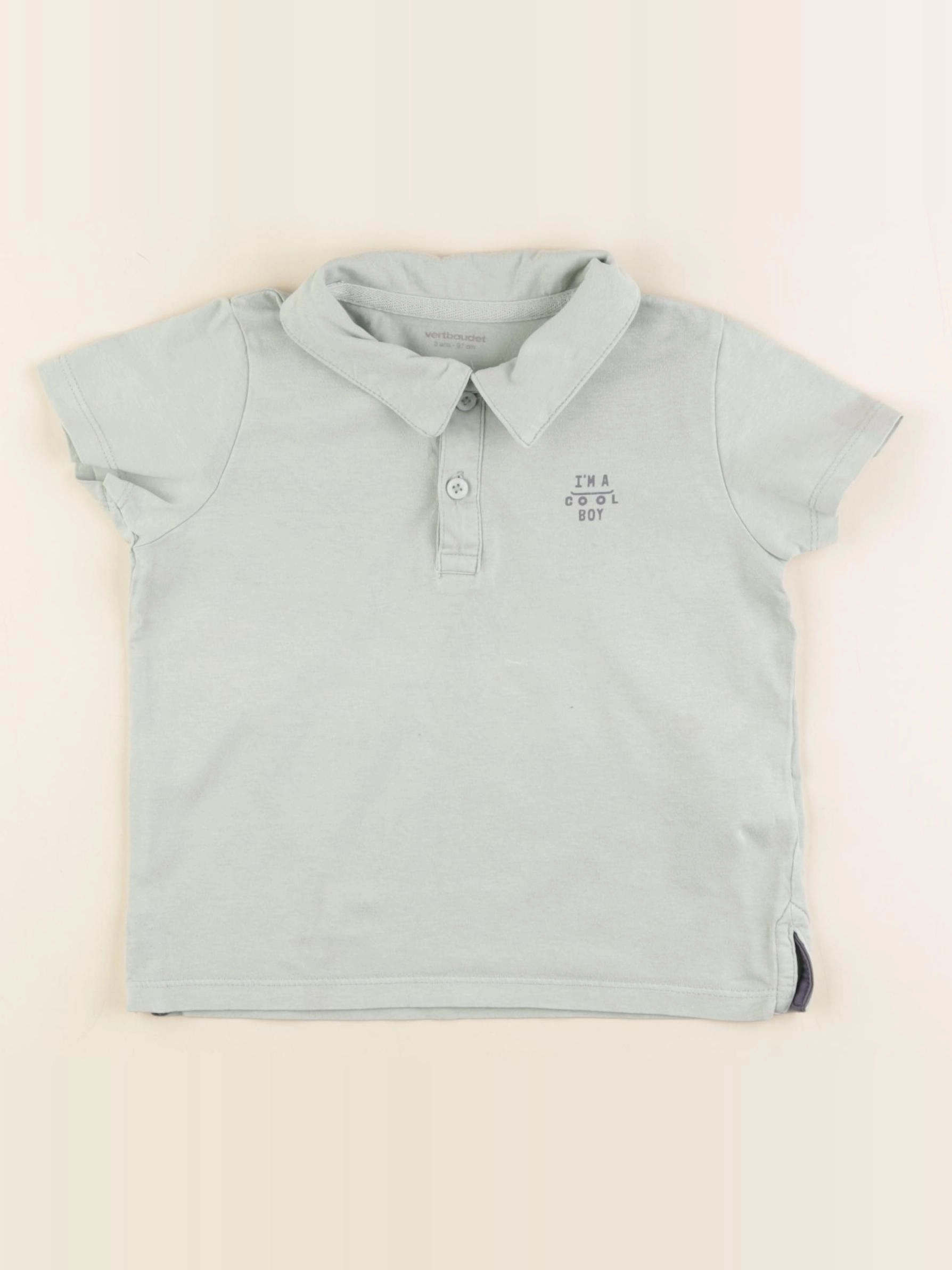 Vertbaudet - polo vert - 3 ans