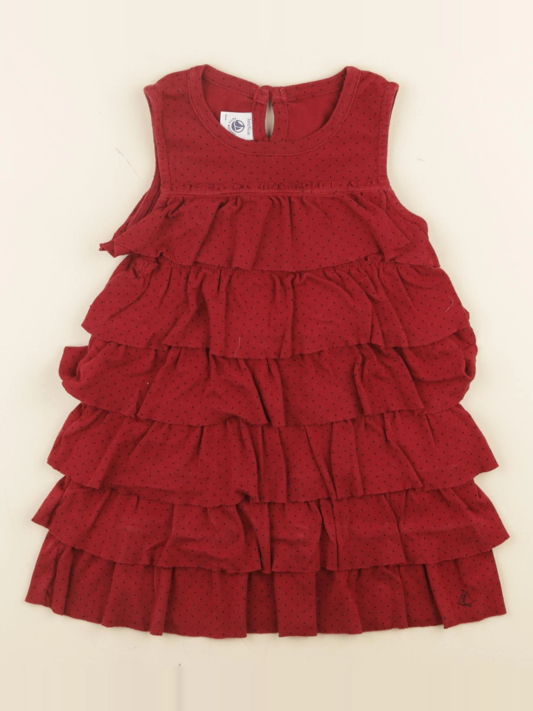 Petit Bateau - robe rouge - 3 ans