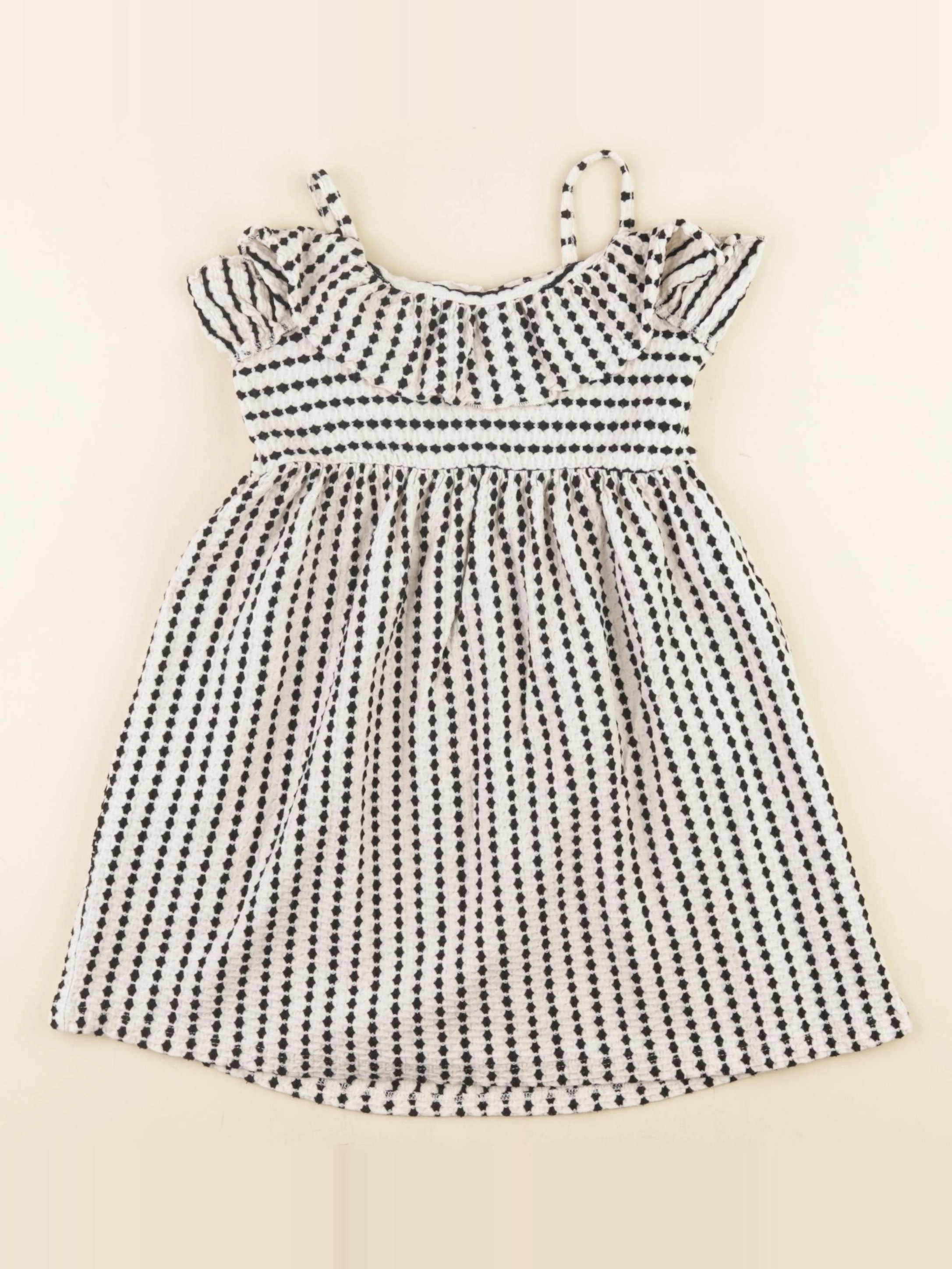 Zara - robe blanc, noir - 4/5 ans