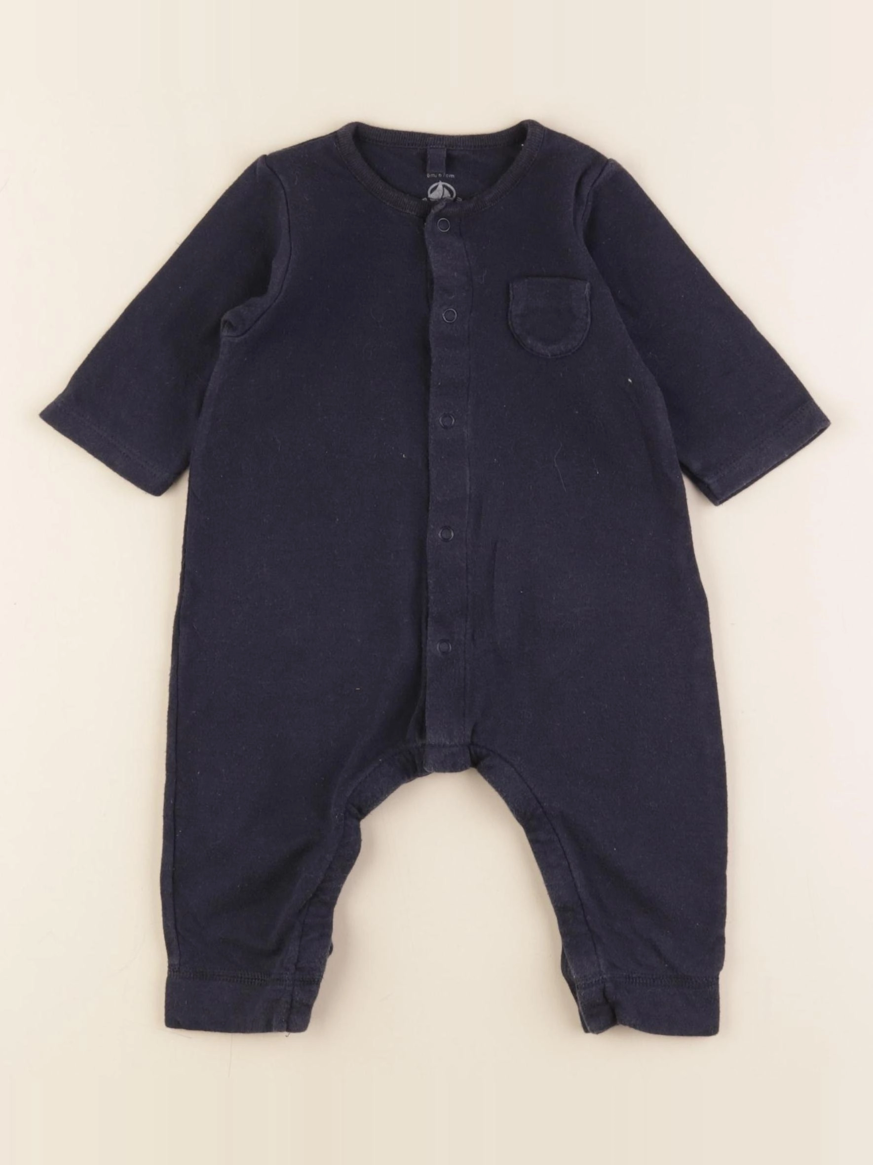 Petit Bateau - combinaison coton bleu - 6 mois