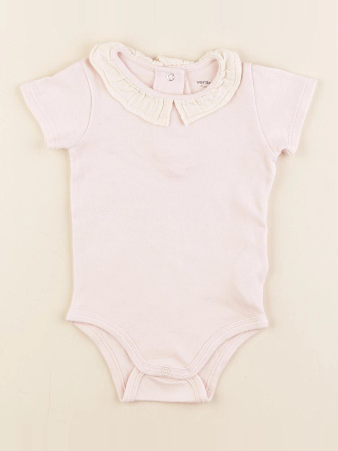Vertbaudet - body à col rose - 9 mois