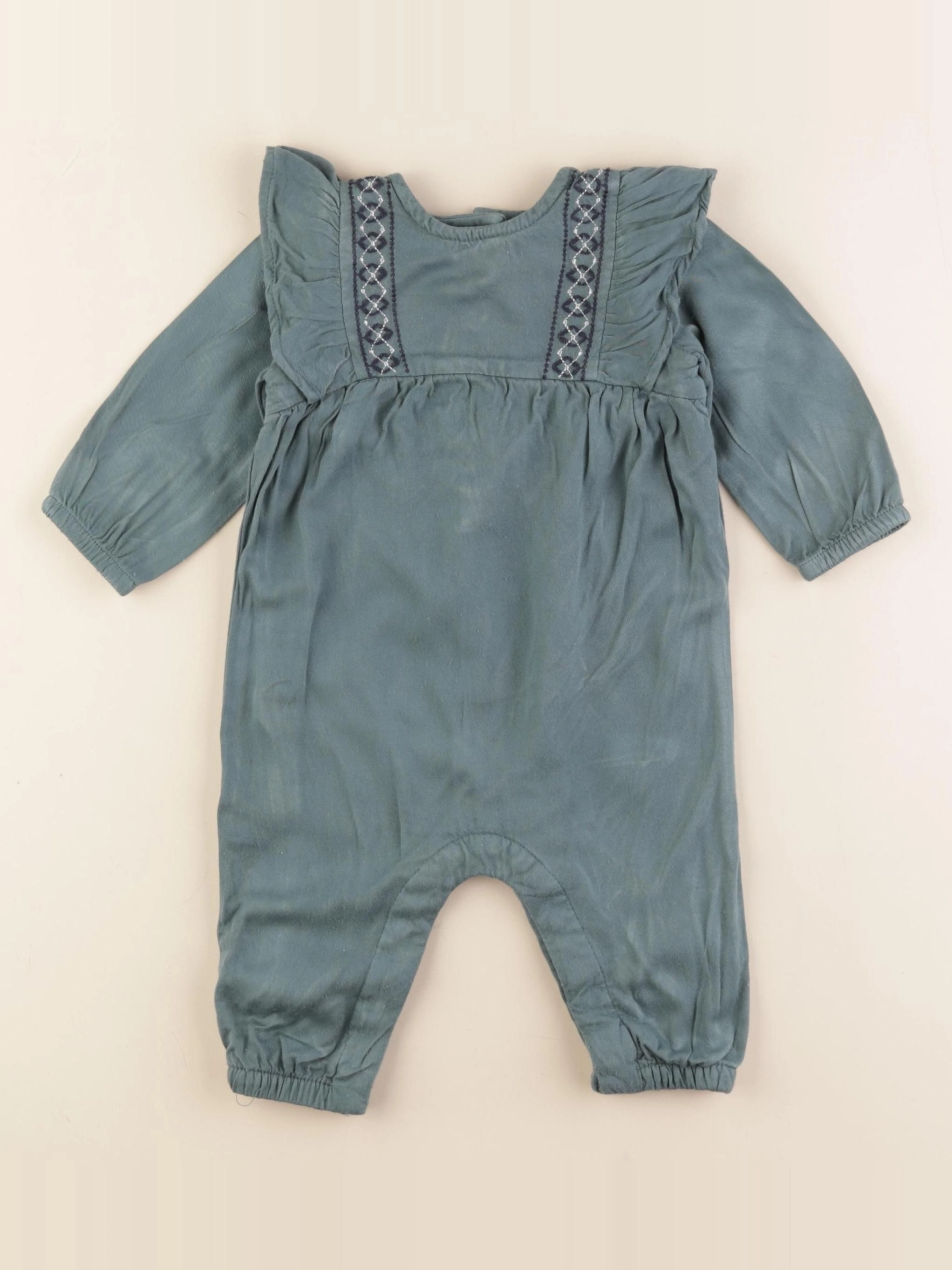 Vertbaudet - combinaison vert - 9 mois