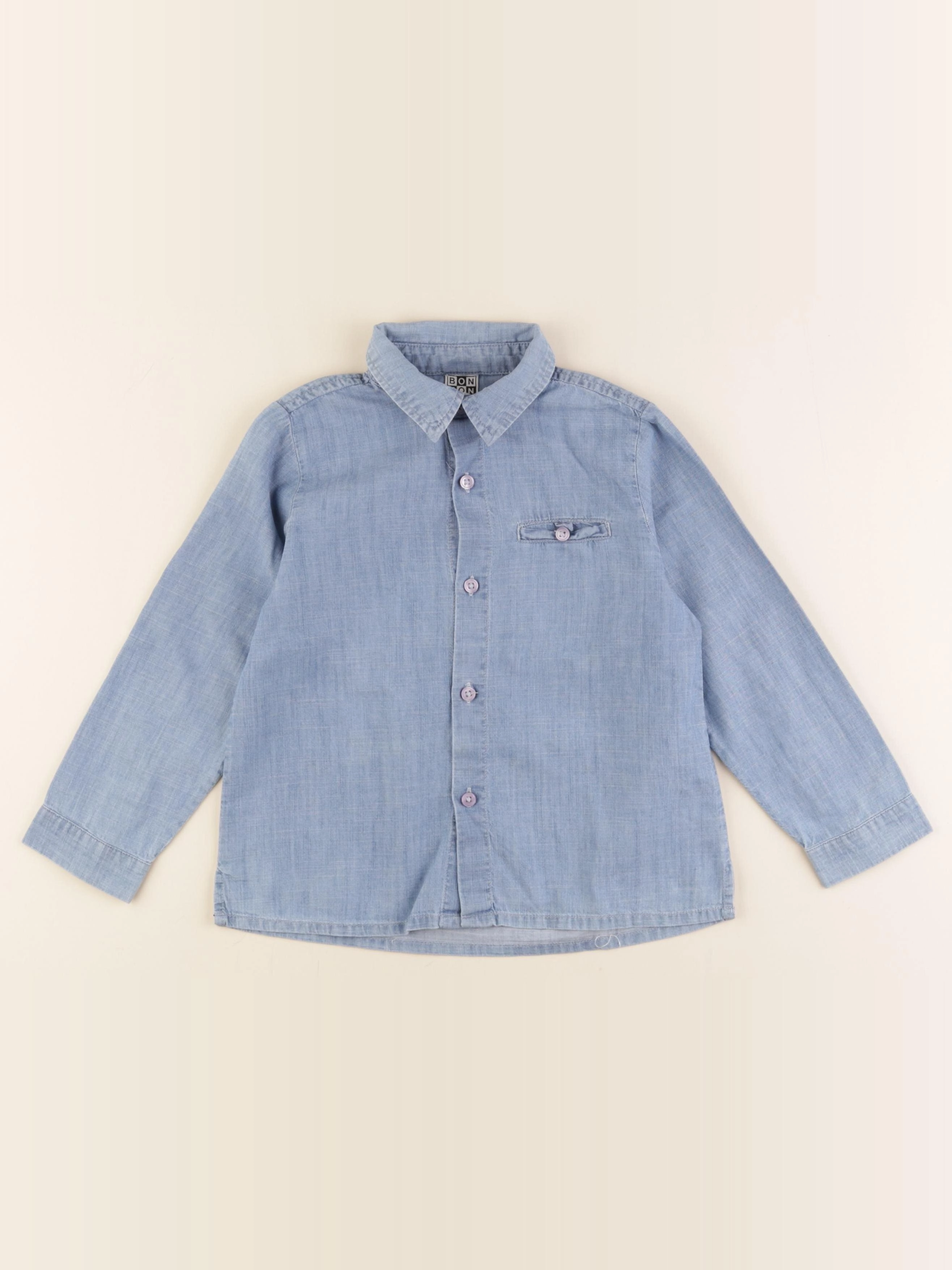 Bonton - chemise bleu - 4 ans
